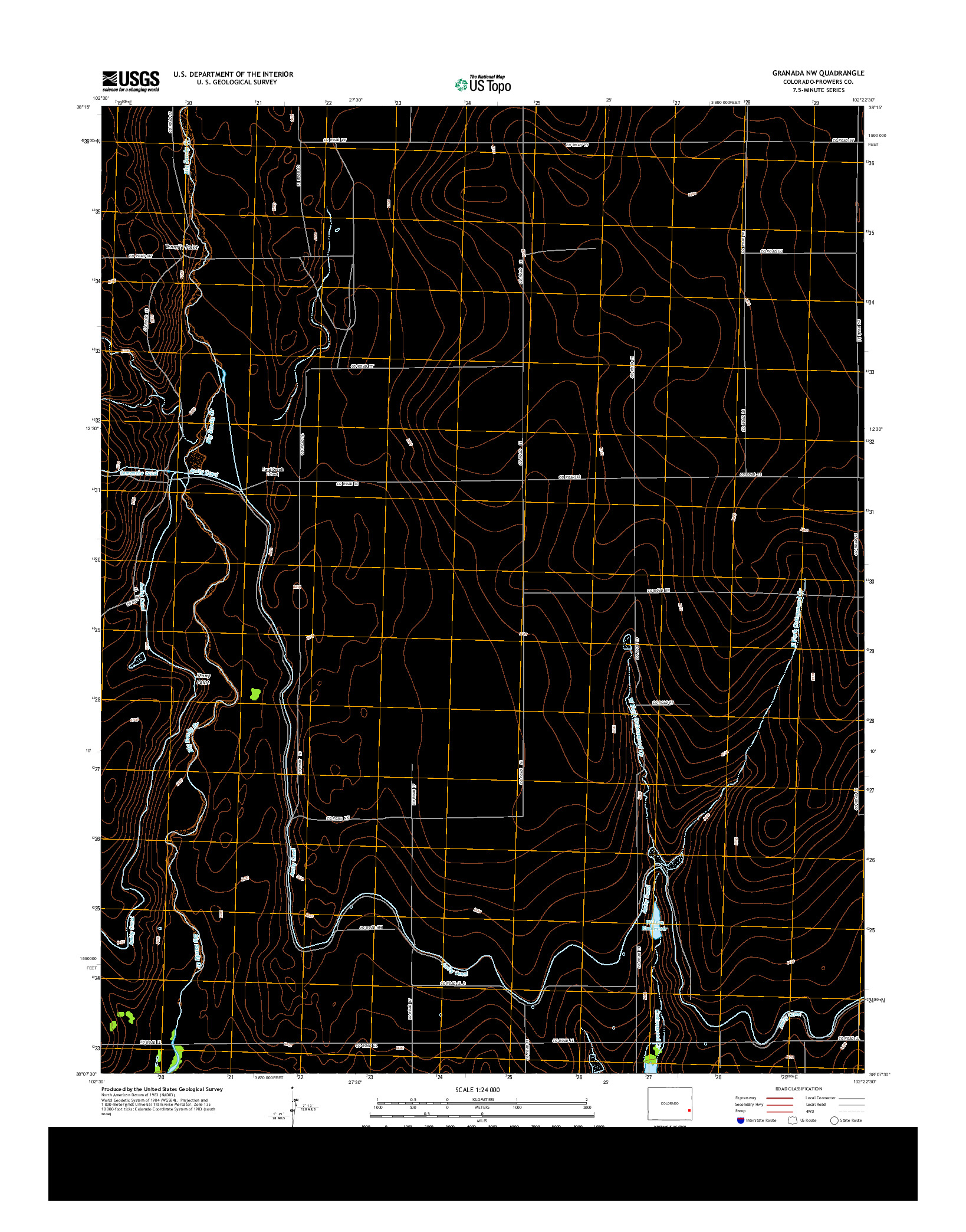 USGS US TOPO 7.5-MINUTE MAP FOR GRANADA NW, CO 2013