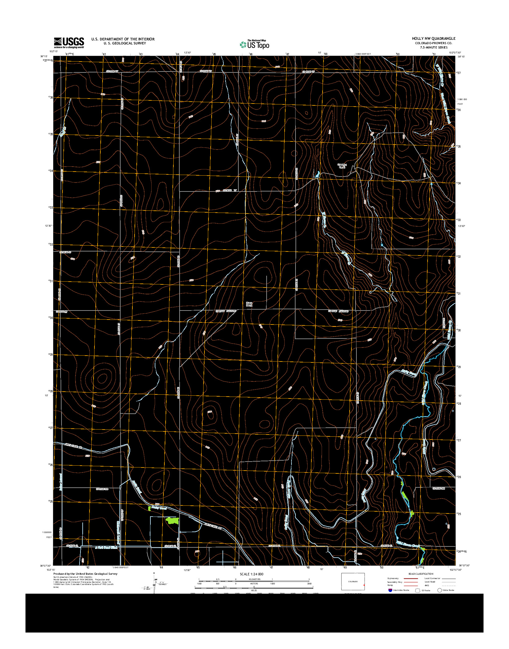 USGS US TOPO 7.5-MINUTE MAP FOR HOLLY NW, CO 2013