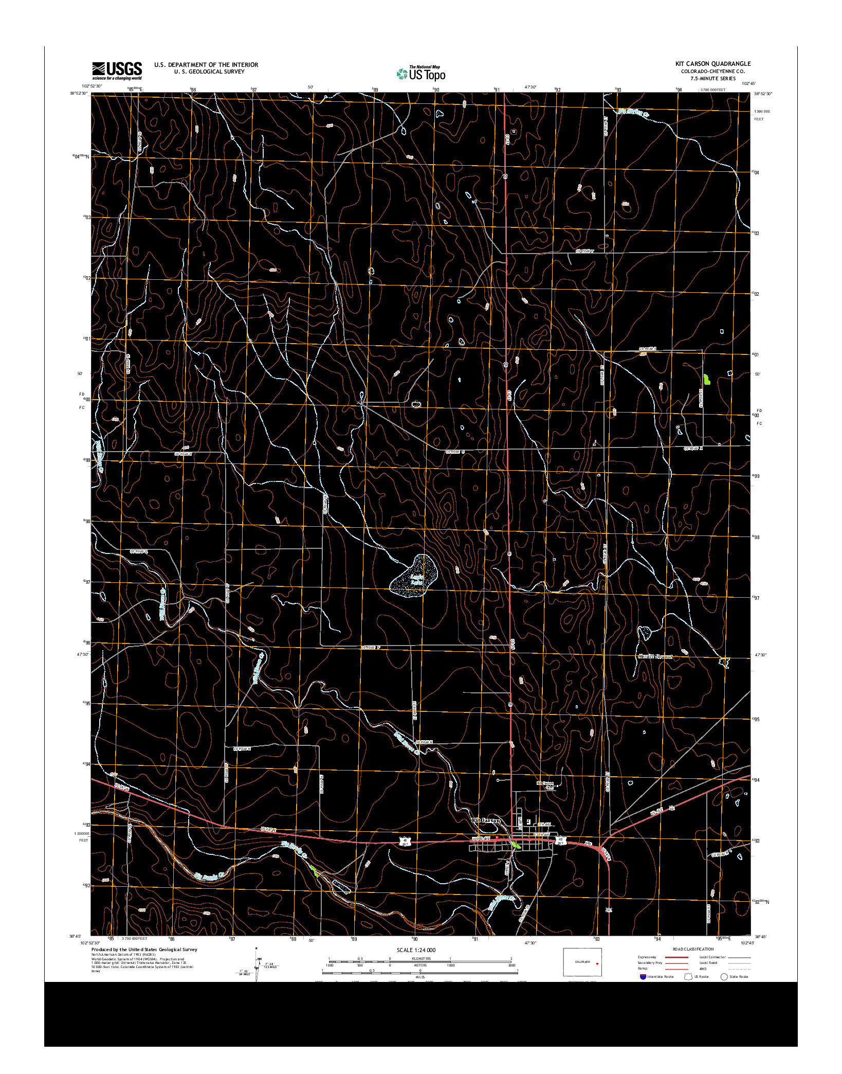 USGS US TOPO 7.5-MINUTE MAP FOR KIT CARSON, CO 2013