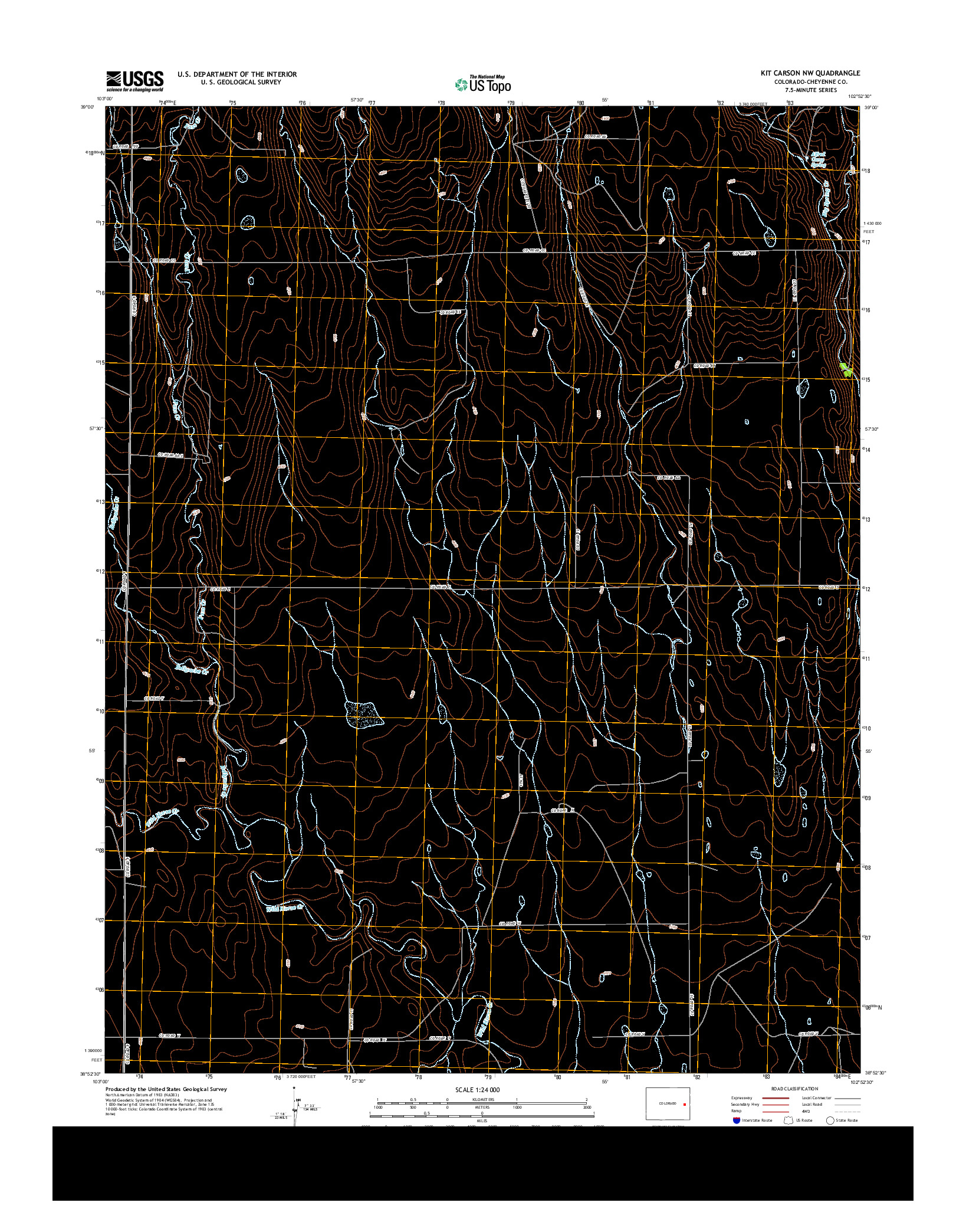 USGS US TOPO 7.5-MINUTE MAP FOR KIT CARSON NW, CO 2013