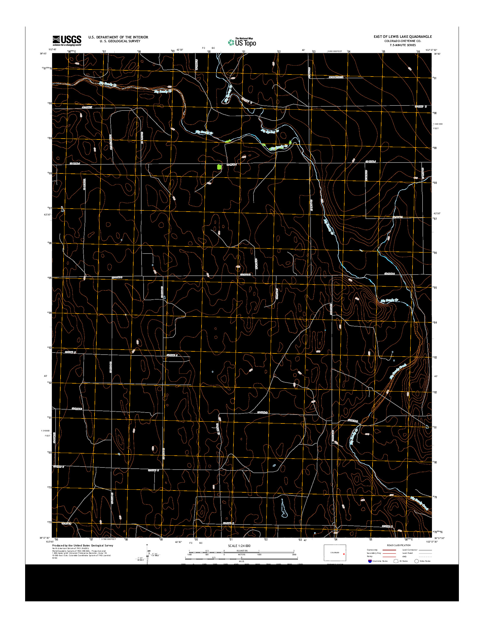 USGS US TOPO 7.5-MINUTE MAP FOR EAST OF LEWIS LAKE, CO 2013