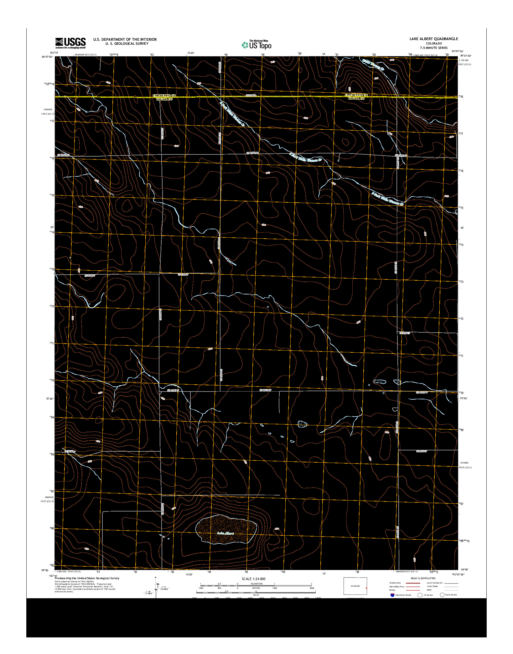 USGS US TOPO 7.5-MINUTE MAP FOR LAKE ALBERT, CO 2013