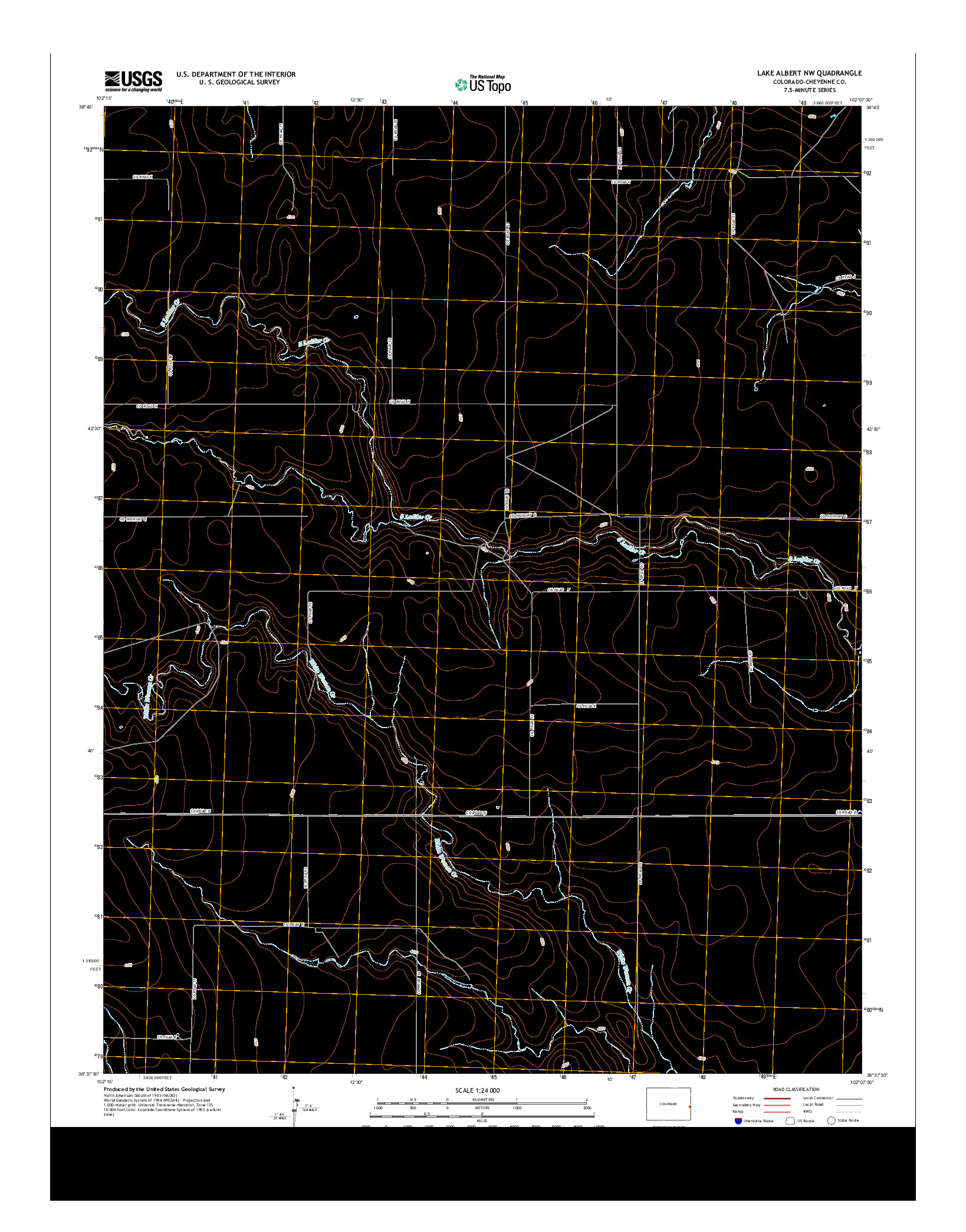 USGS US TOPO 7.5-MINUTE MAP FOR LAKE ALBERT NW, CO 2013