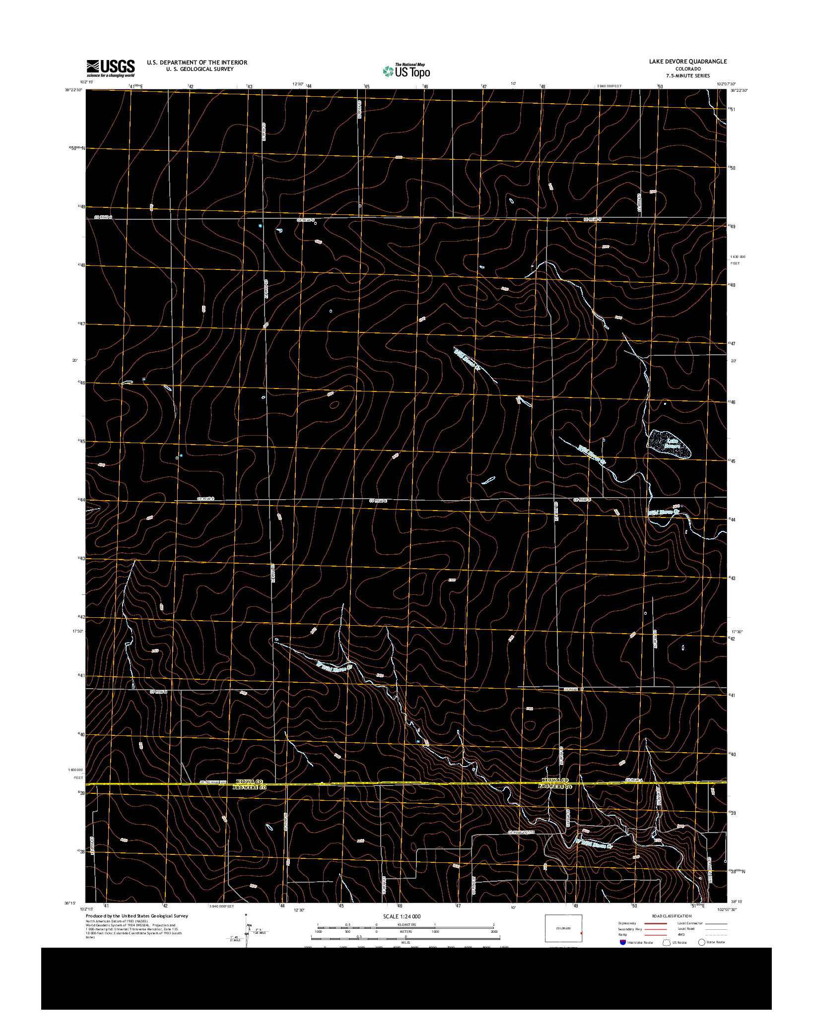 USGS US TOPO 7.5-MINUTE MAP FOR LAKE DEVORE, CO 2013