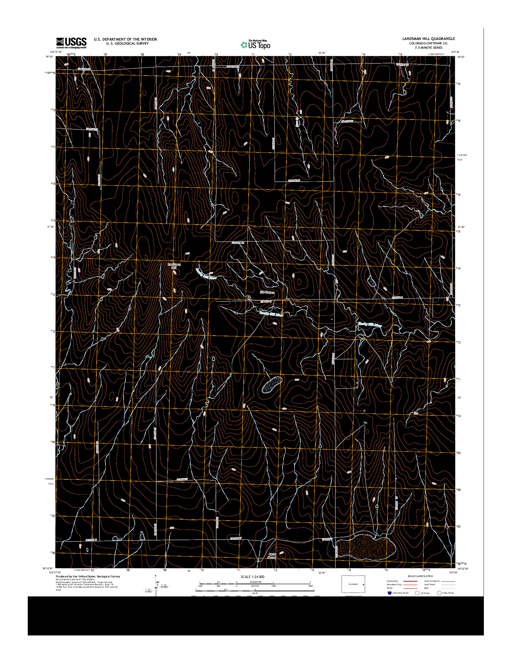 USGS US TOPO 7.5-MINUTE MAP FOR LANDSMAN HILL, CO 2013