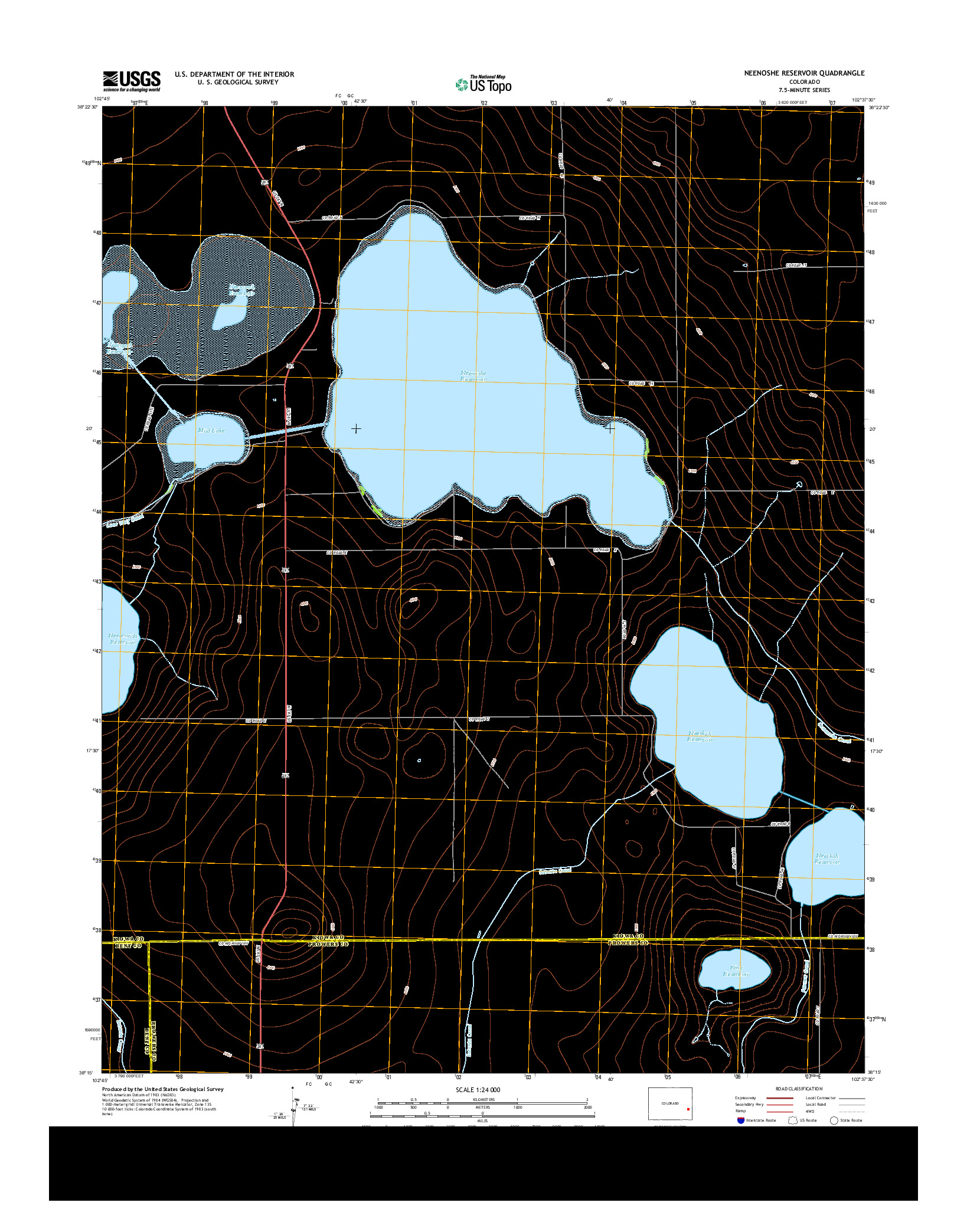 USGS US TOPO 7.5-MINUTE MAP FOR NEENOSHE RESERVOIR, CO 2013