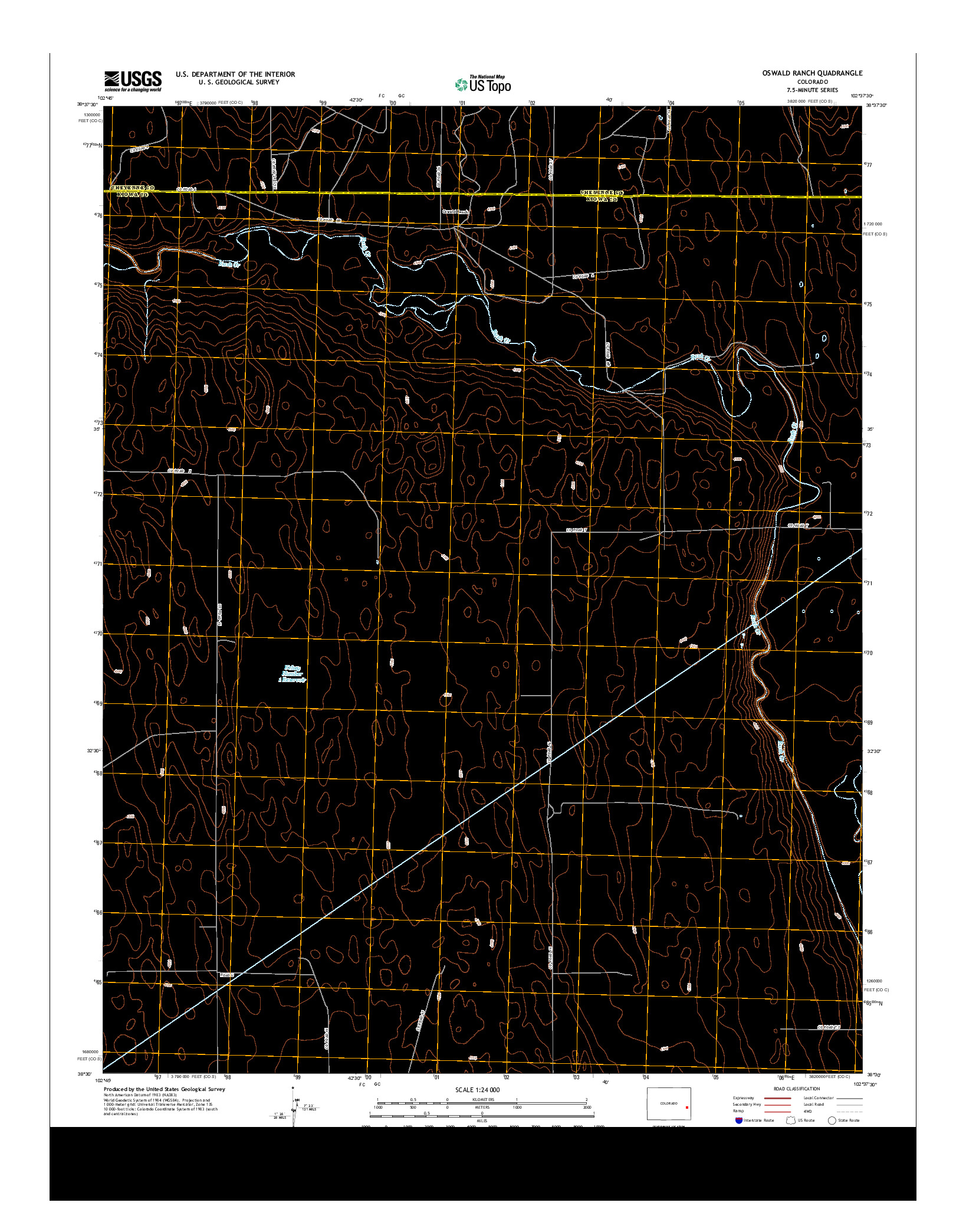 USGS US TOPO 7.5-MINUTE MAP FOR OSWALD RANCH, CO 2013