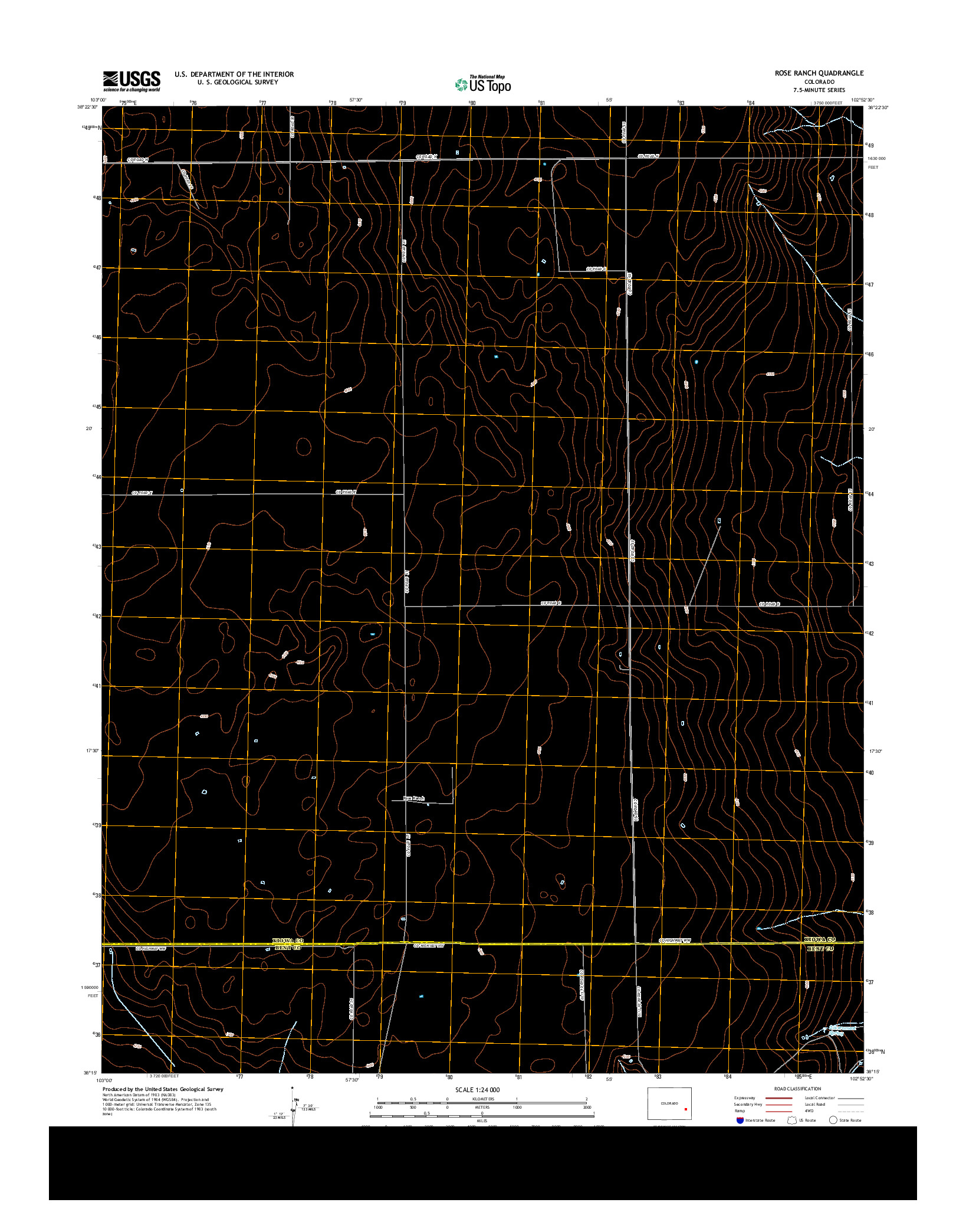 USGS US TOPO 7.5-MINUTE MAP FOR ROSE RANCH, CO 2013