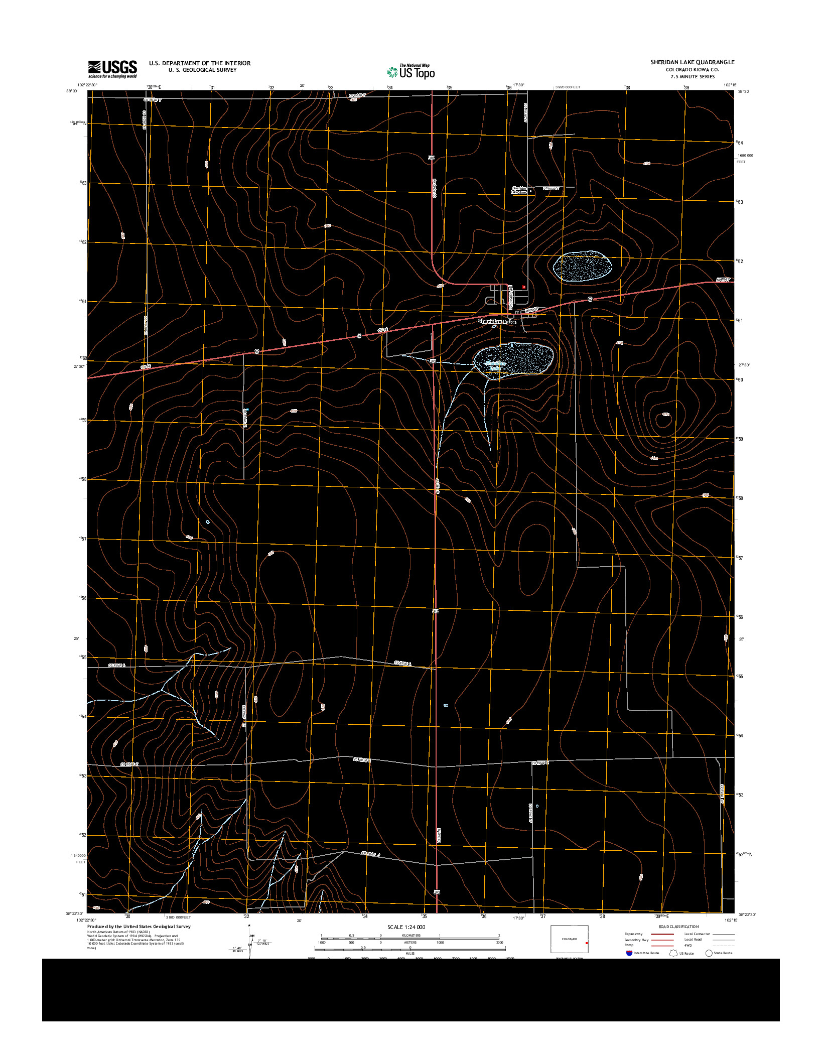 USGS US TOPO 7.5-MINUTE MAP FOR SHERIDAN LAKE, CO 2013