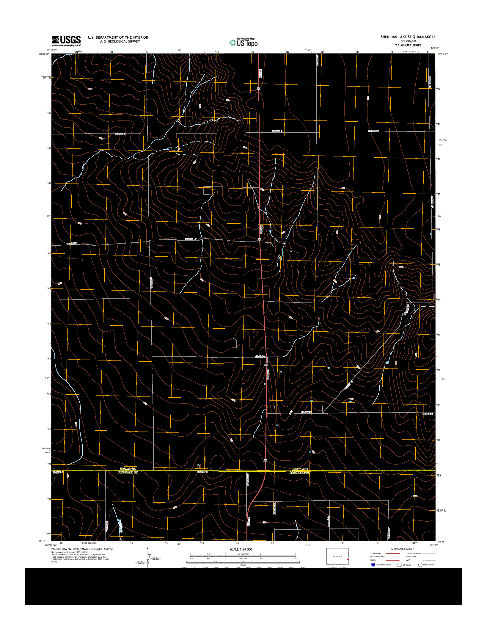 USGS US TOPO 7.5-MINUTE MAP FOR SHERIDAN LAKE SE, CO 2013
