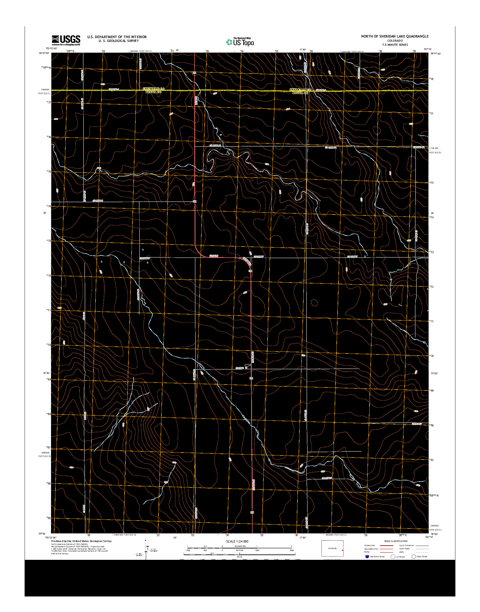 USGS US TOPO 7.5-MINUTE MAP FOR NORTH OF SHERIDAN LAKE, CO 2013