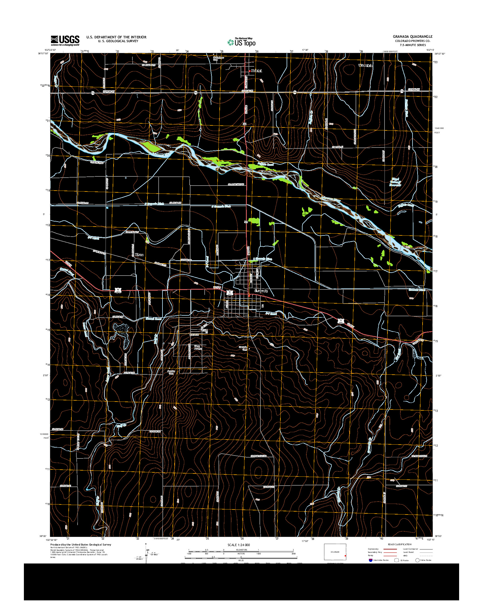 USGS US TOPO 7.5-MINUTE MAP FOR GRANADA, CO 2013