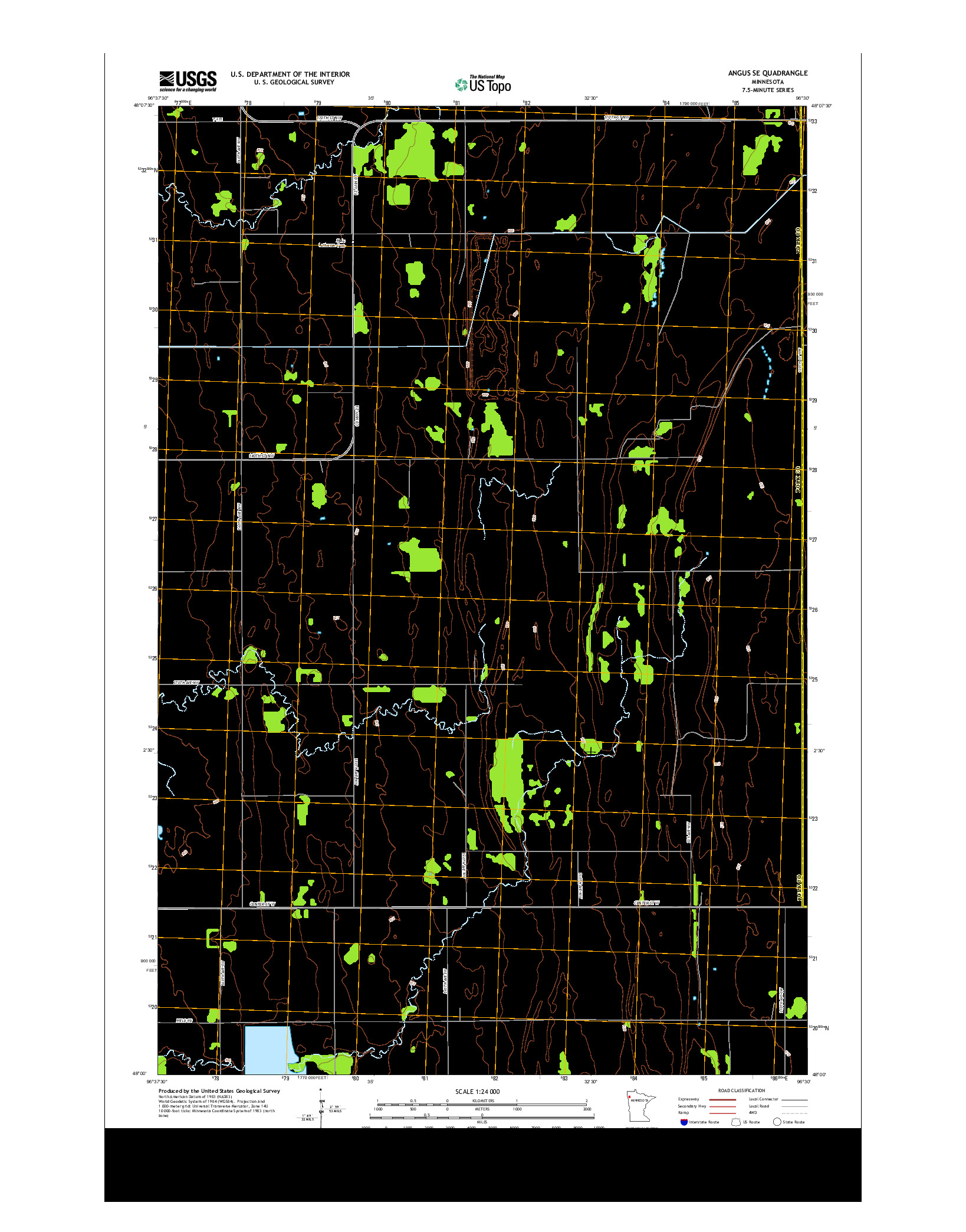 USGS US TOPO 7.5-MINUTE MAP FOR ANGUS SE, MN 2013
