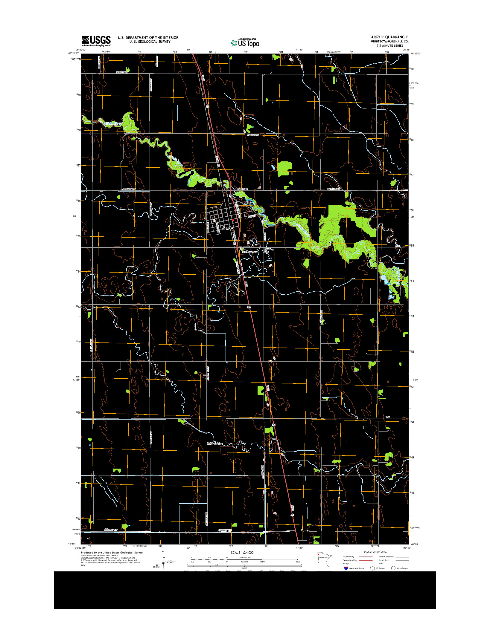 USGS US TOPO 7.5-MINUTE MAP FOR ARGYLE, MN 2013