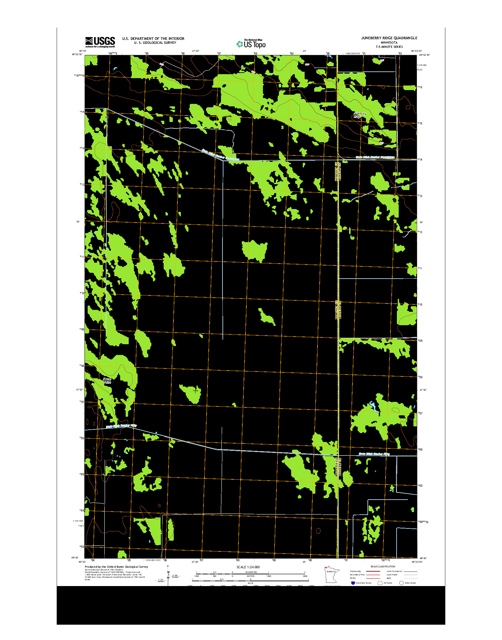 USGS US TOPO 7.5-MINUTE MAP FOR JUNEBERRY RIDGE, MN 2013