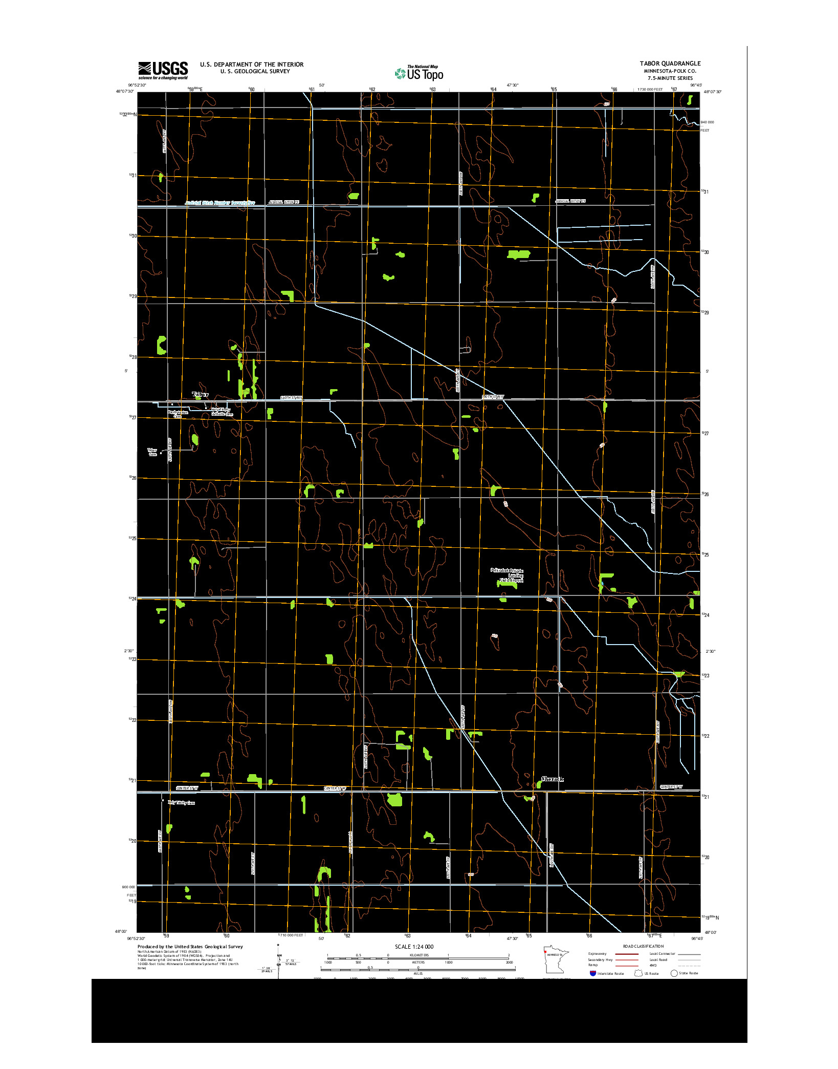 USGS US TOPO 7.5-MINUTE MAP FOR TABOR, MN 2013