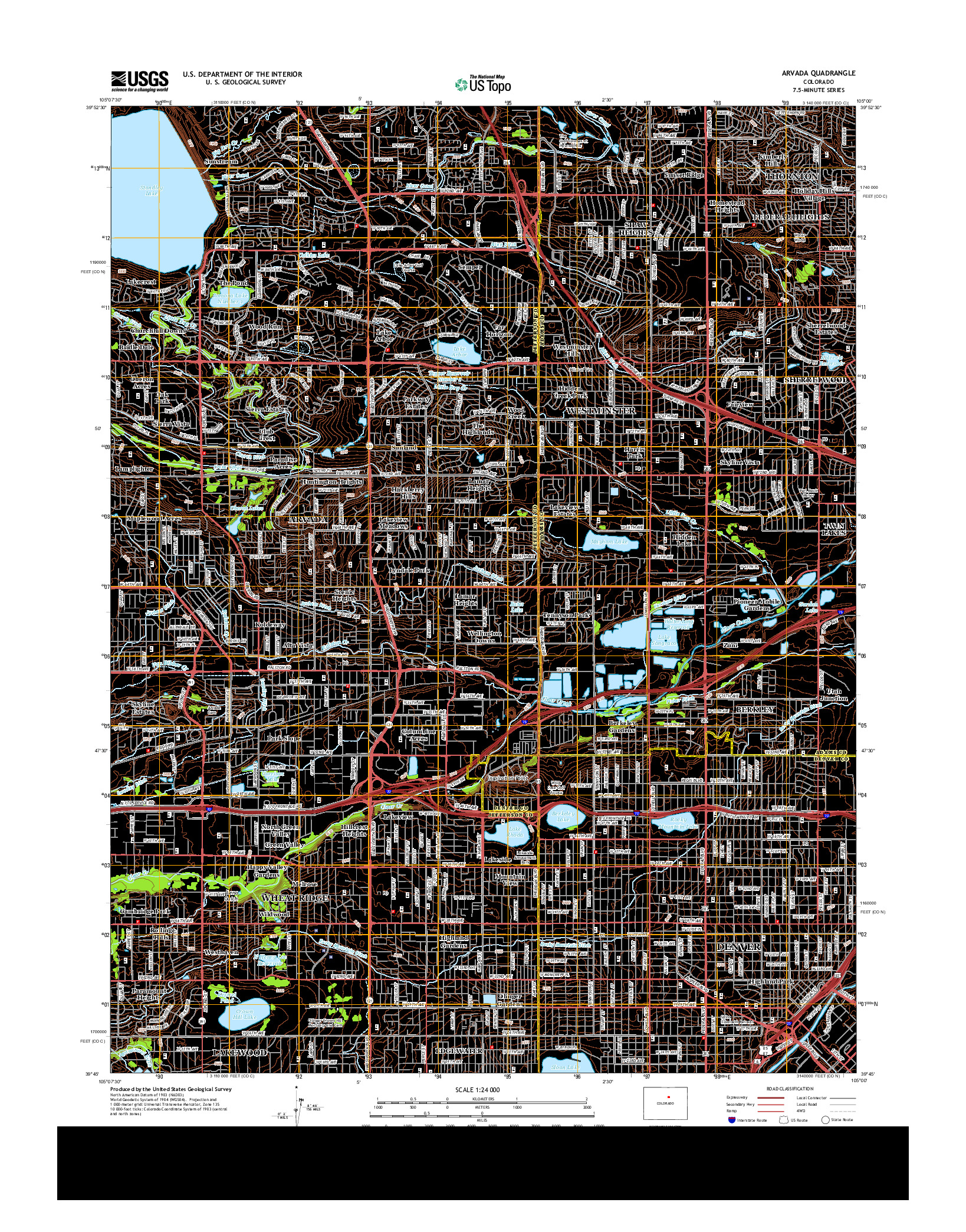 USGS US TOPO 7.5-MINUTE MAP FOR ARVADA, CO 2013