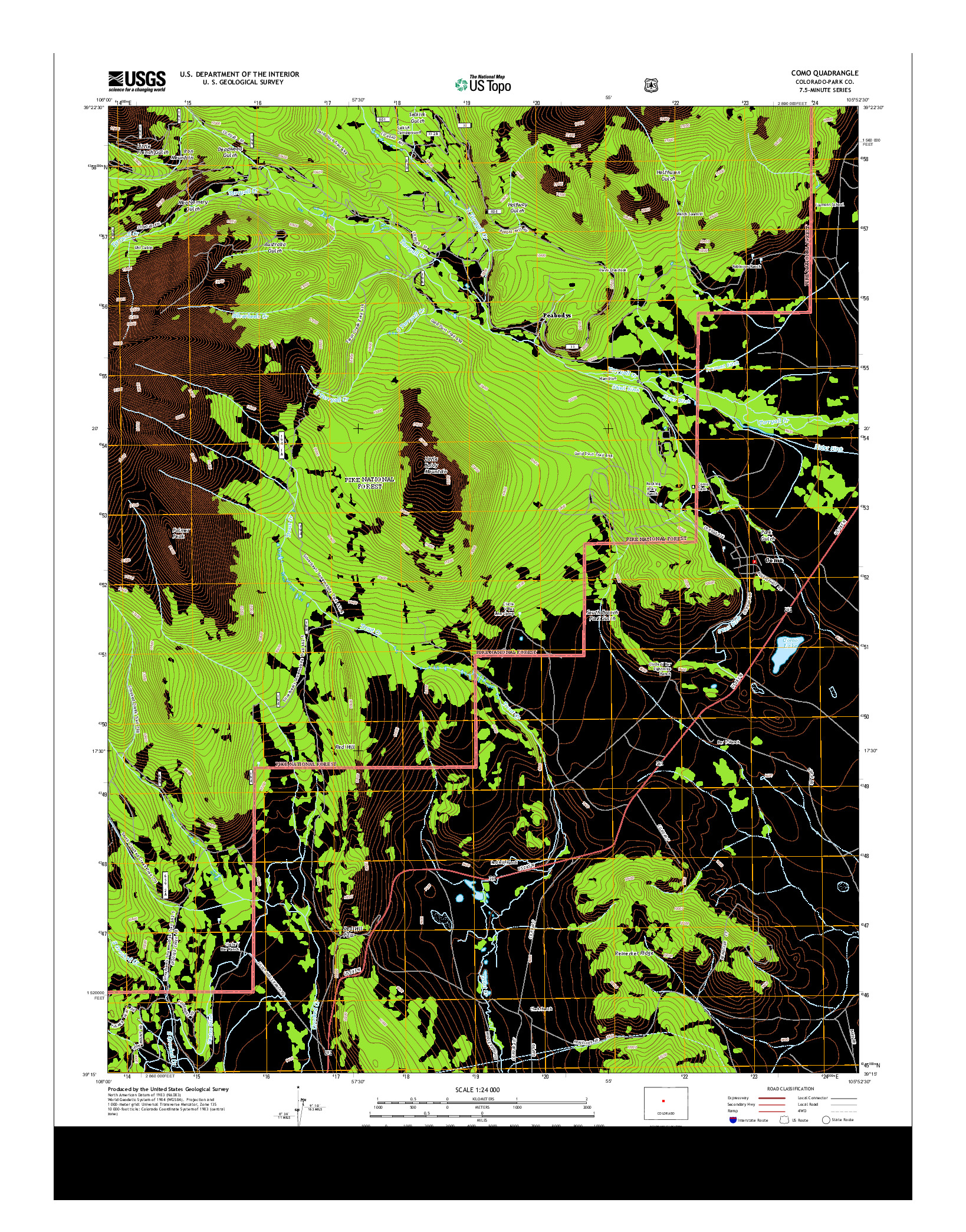 USGS US TOPO 7.5-MINUTE MAP FOR COMO, CO 2013