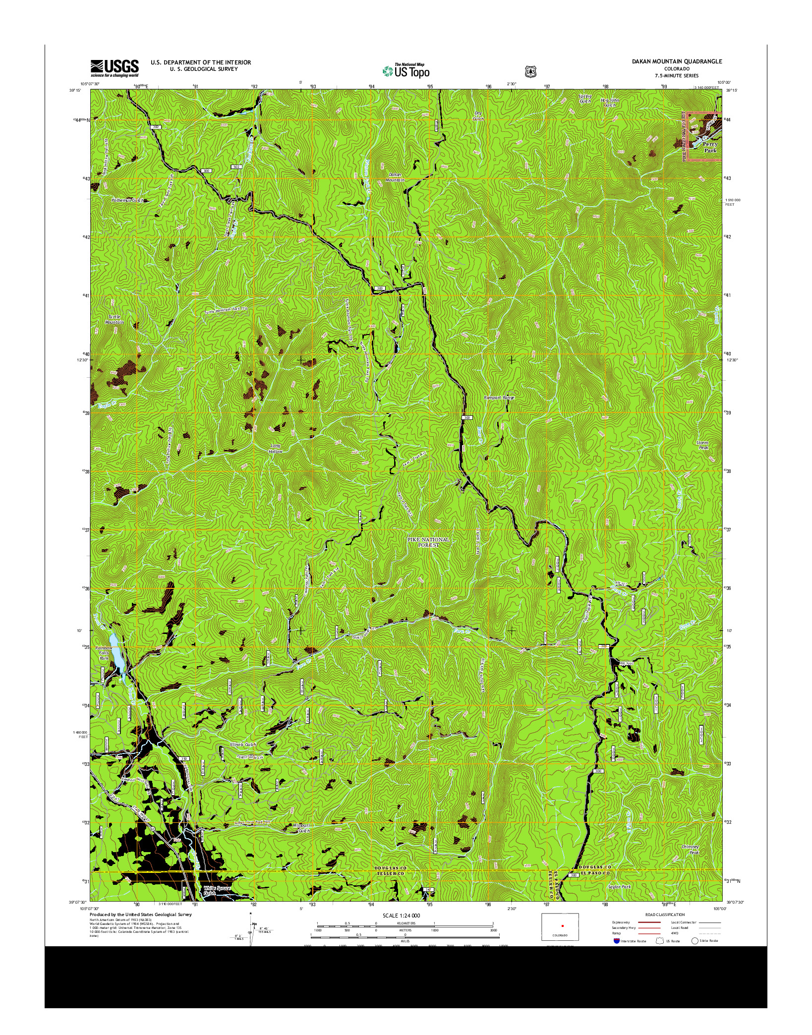 USGS US TOPO 7.5-MINUTE MAP FOR DAKAN MOUNTAIN, CO 2013