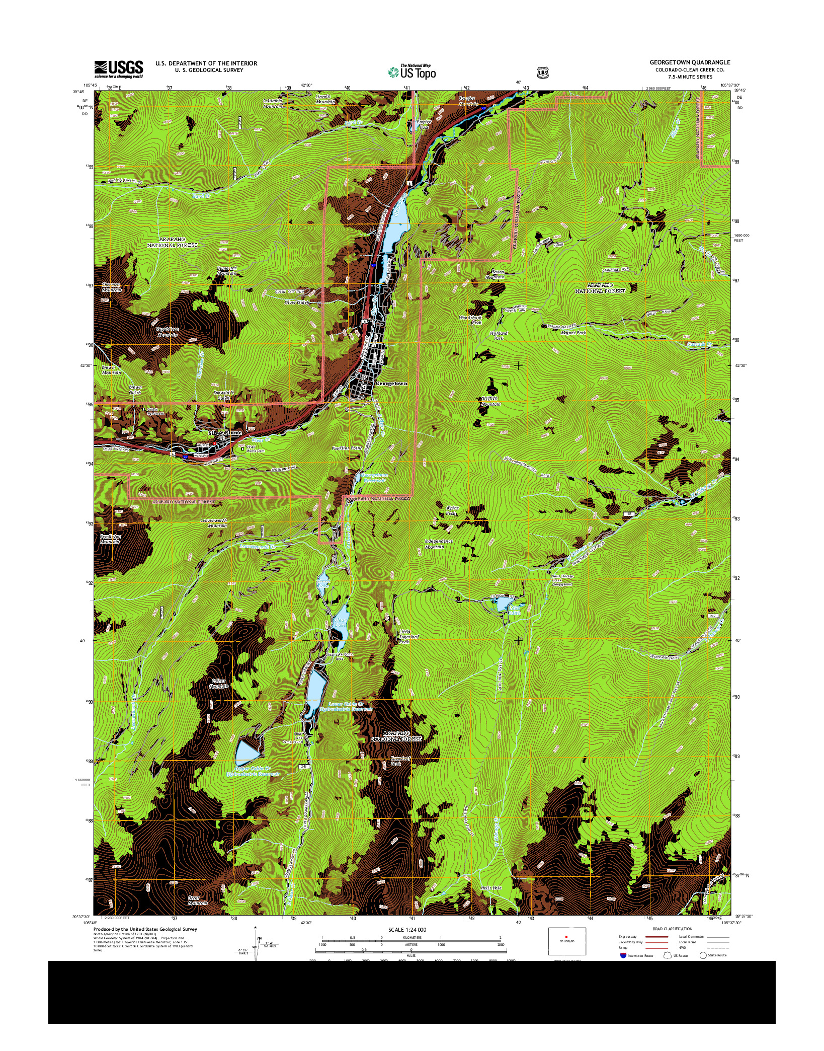USGS US TOPO 7.5-MINUTE MAP FOR GEORGETOWN, CO 2013