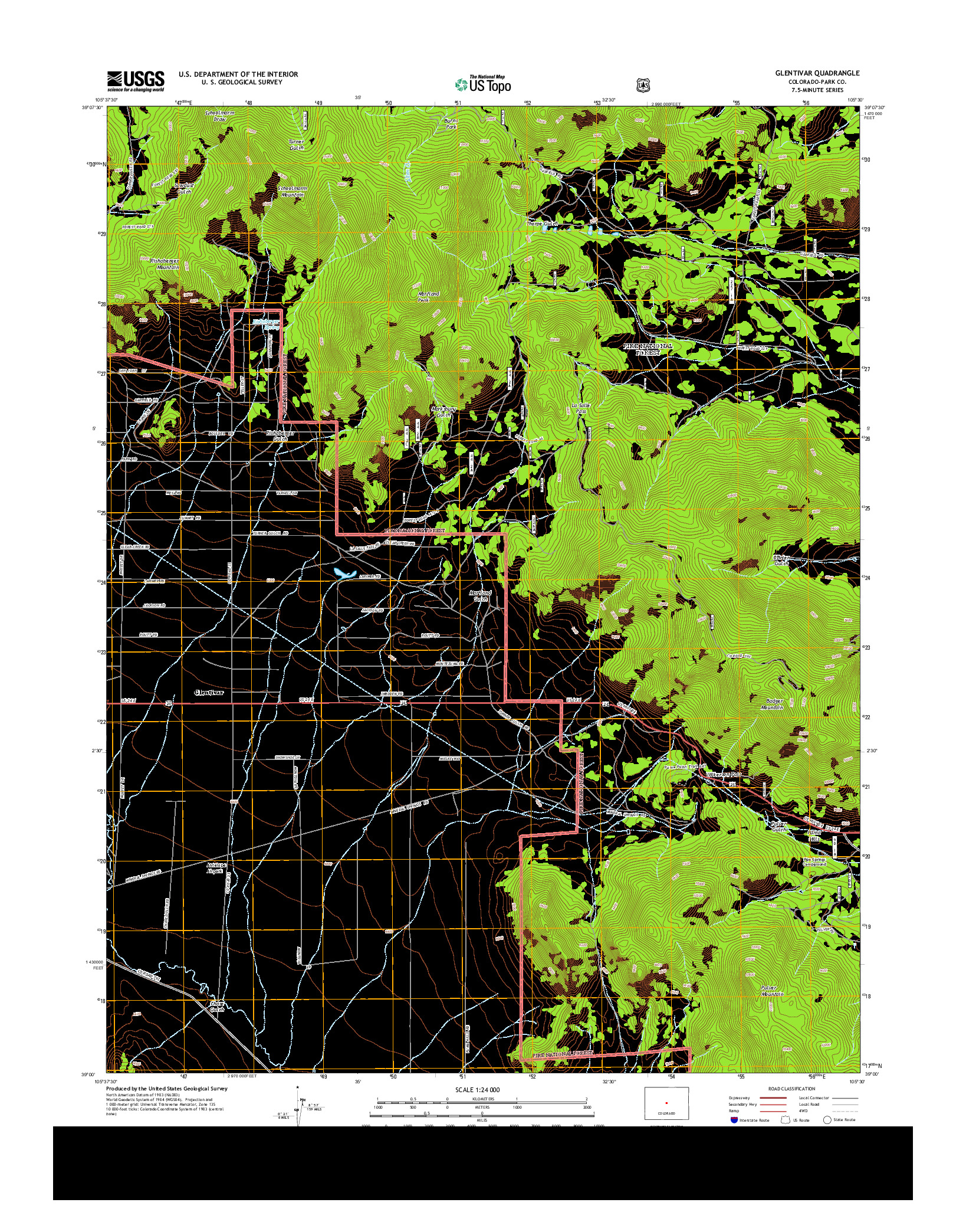 USGS US TOPO 7.5-MINUTE MAP FOR GLENTIVAR, CO 2013