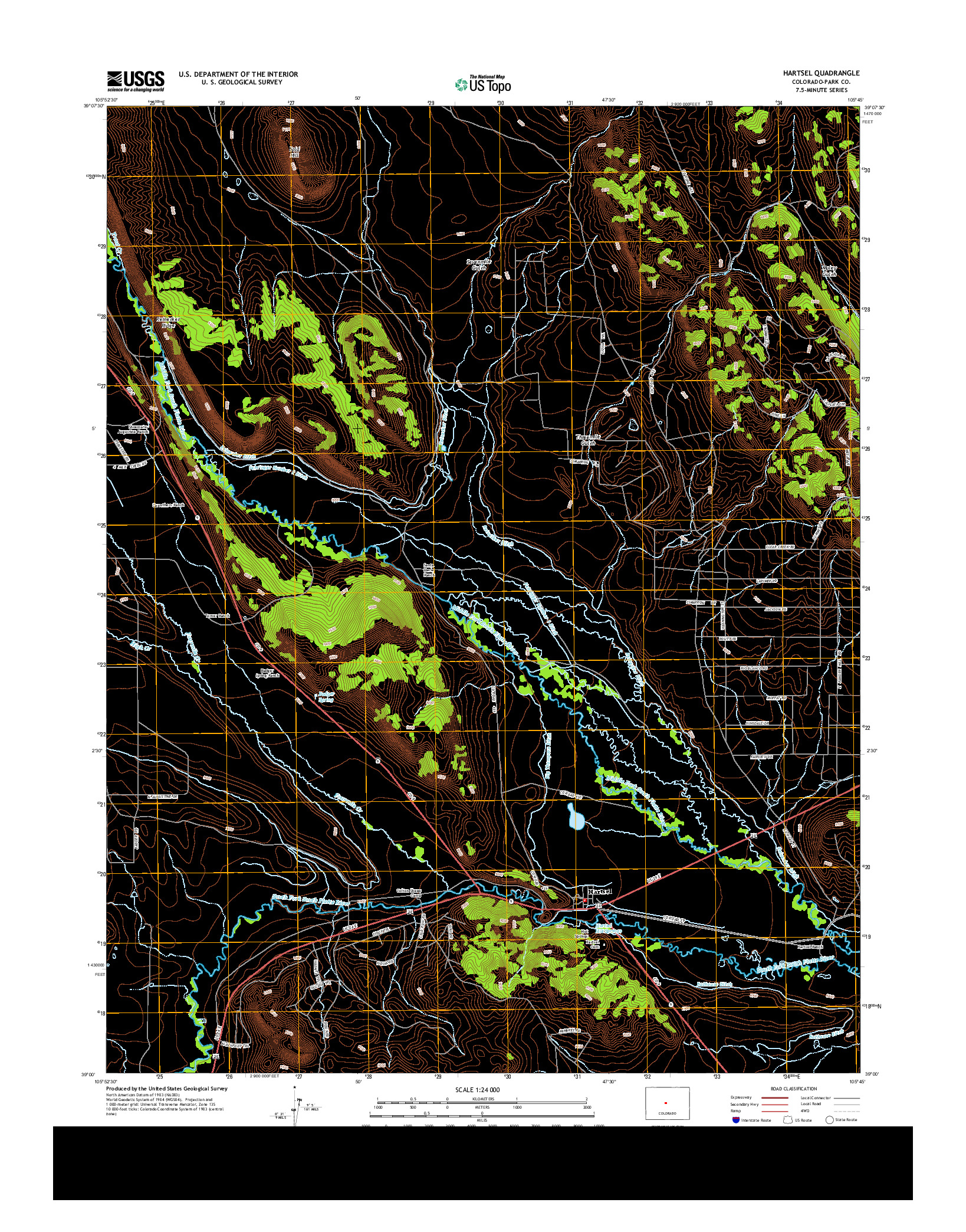 USGS US TOPO 7.5-MINUTE MAP FOR HARTSEL, CO 2013