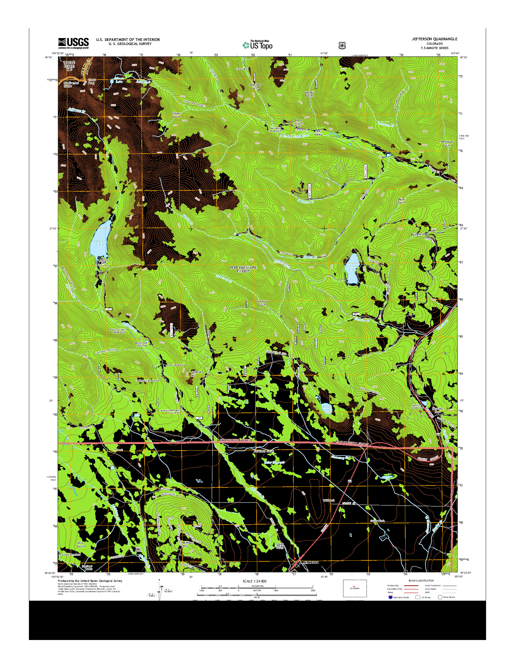 USGS US TOPO 7.5-MINUTE MAP FOR JEFFERSON, CO 2013