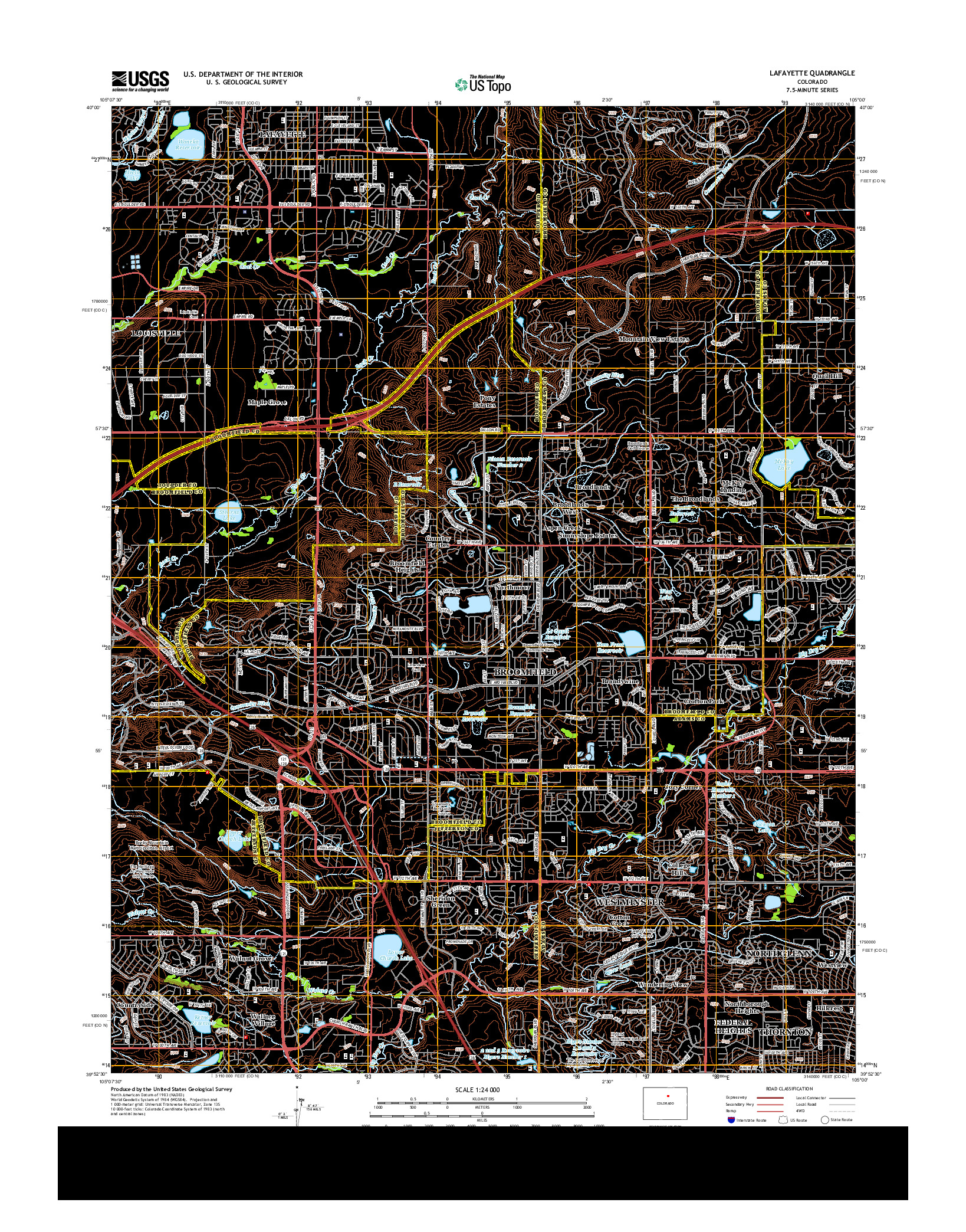 USGS US TOPO 7.5-MINUTE MAP FOR LAFAYETTE, CO 2013