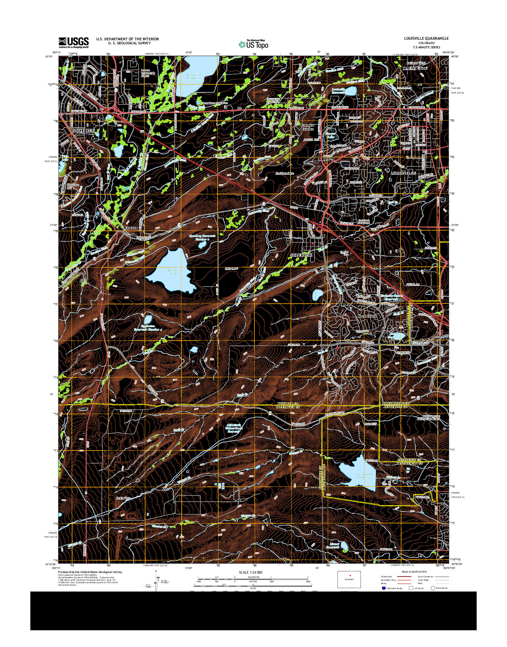 USGS US TOPO 7.5-MINUTE MAP FOR LOUISVILLE, CO 2013