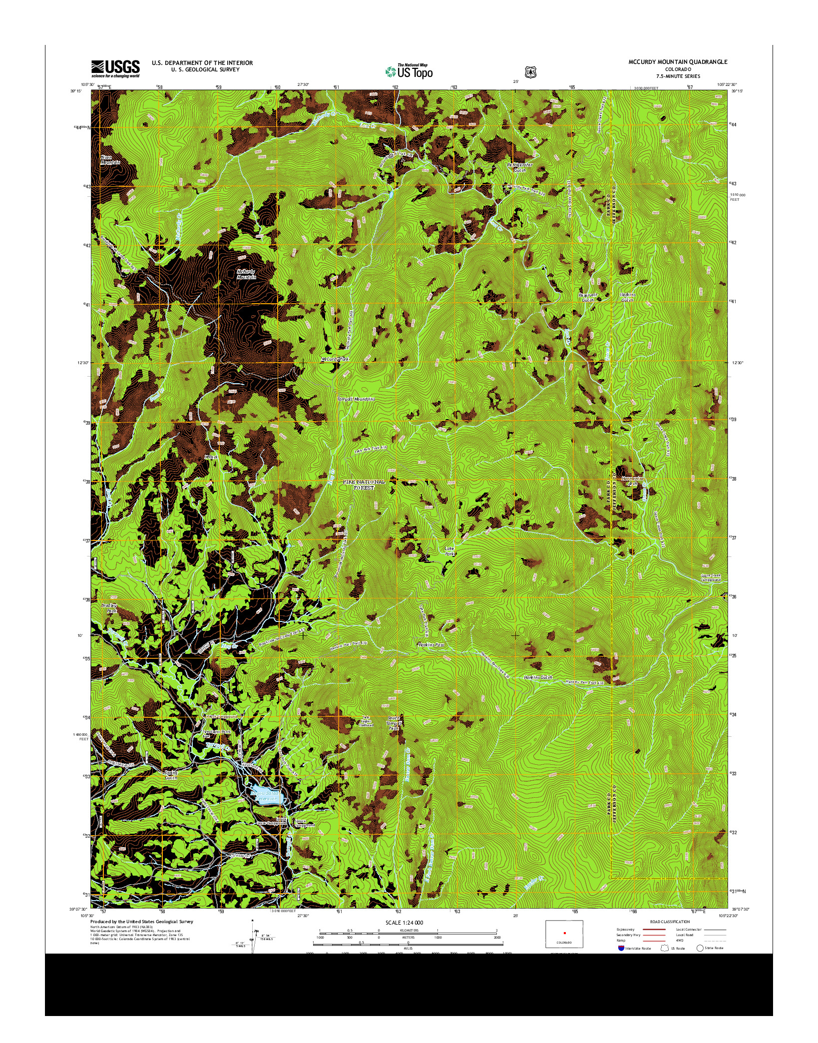 USGS US TOPO 7.5-MINUTE MAP FOR MCCURDY MOUNTAIN, CO 2013