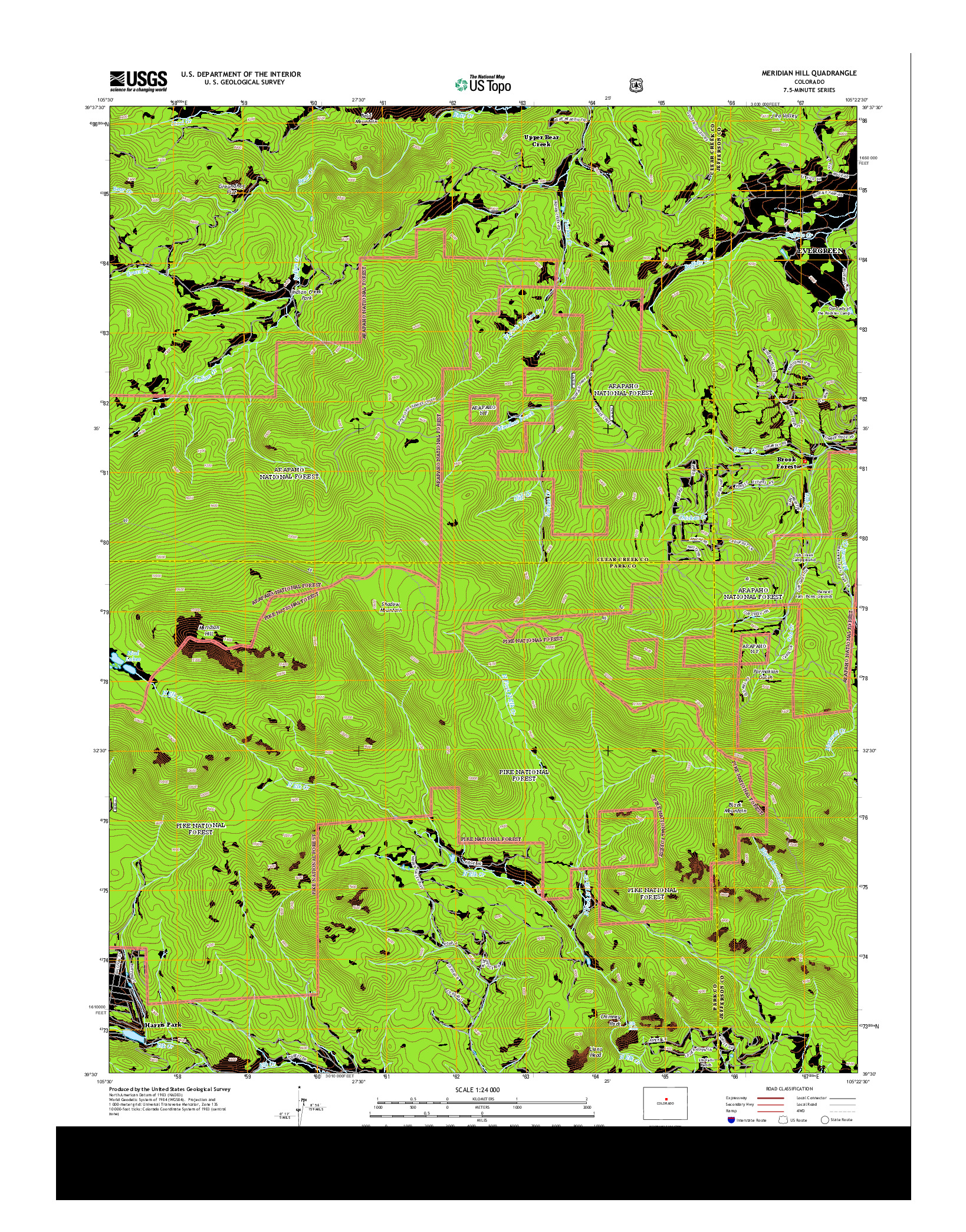 USGS US TOPO 7.5-MINUTE MAP FOR MERIDIAN HILL, CO 2013