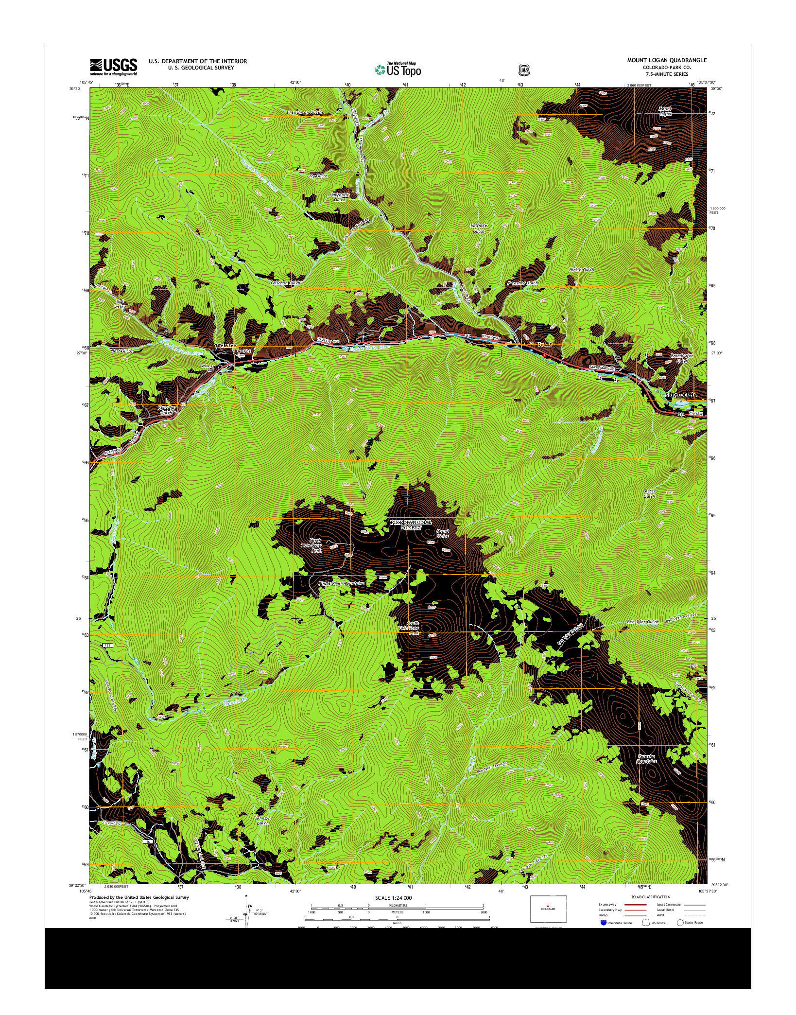 USGS US TOPO 7.5-MINUTE MAP FOR MOUNT LOGAN, CO 2013