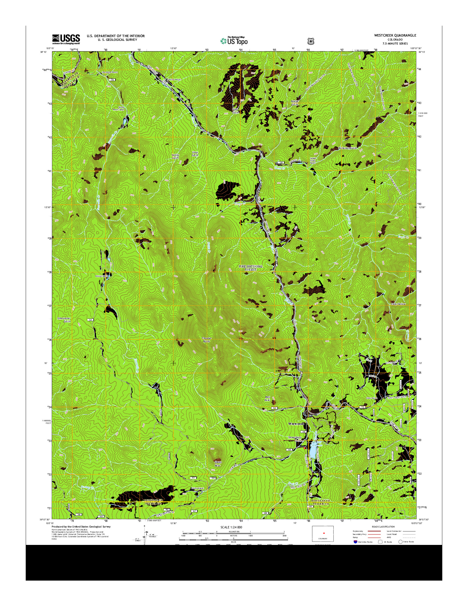 USGS US TOPO 7.5-MINUTE MAP FOR WESTCREEK, CO 2013