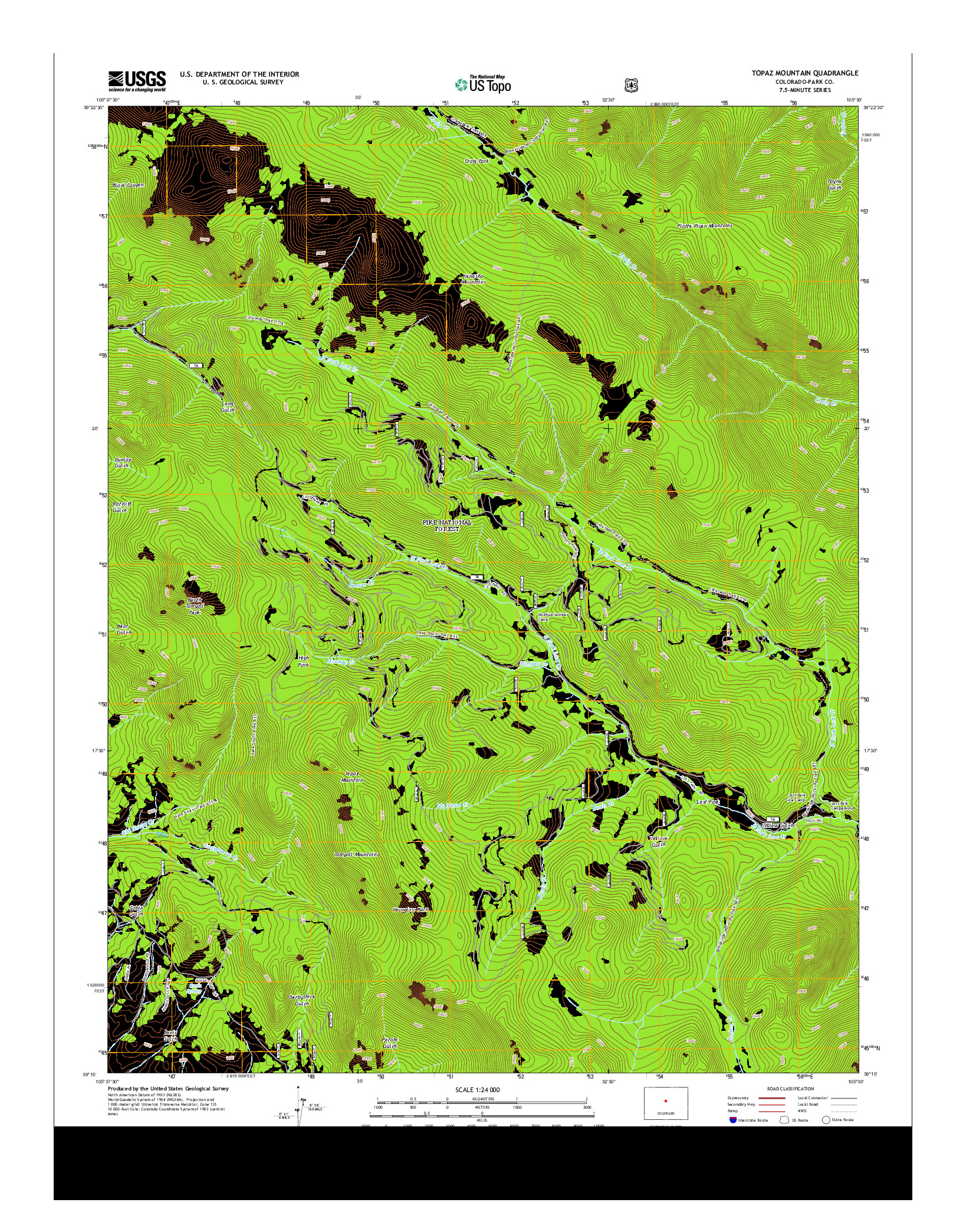 USGS US TOPO 7.5-MINUTE MAP FOR TOPAZ MOUNTAIN, CO 2013