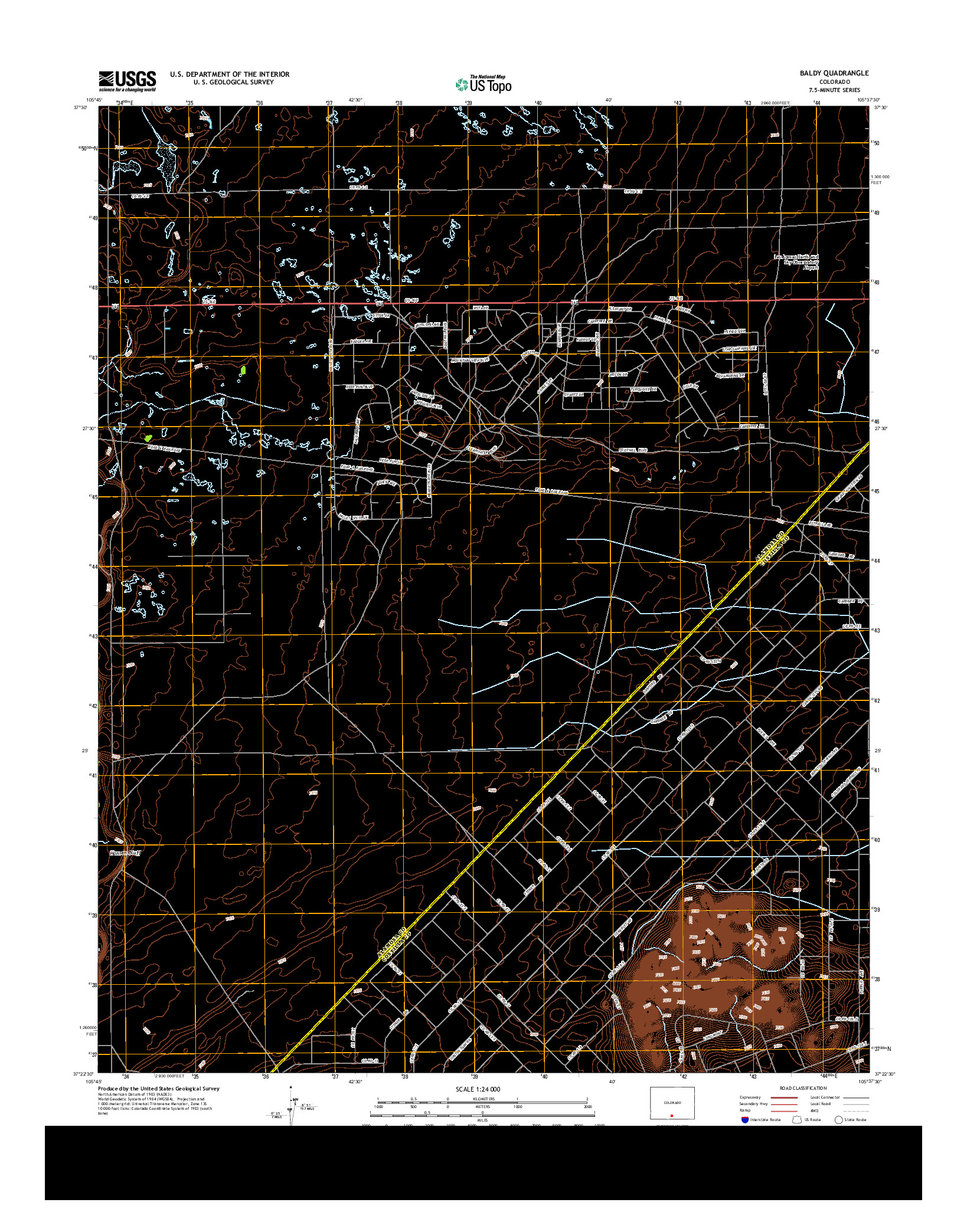 USGS US TOPO 7.5-MINUTE MAP FOR BALDY, CO 2013