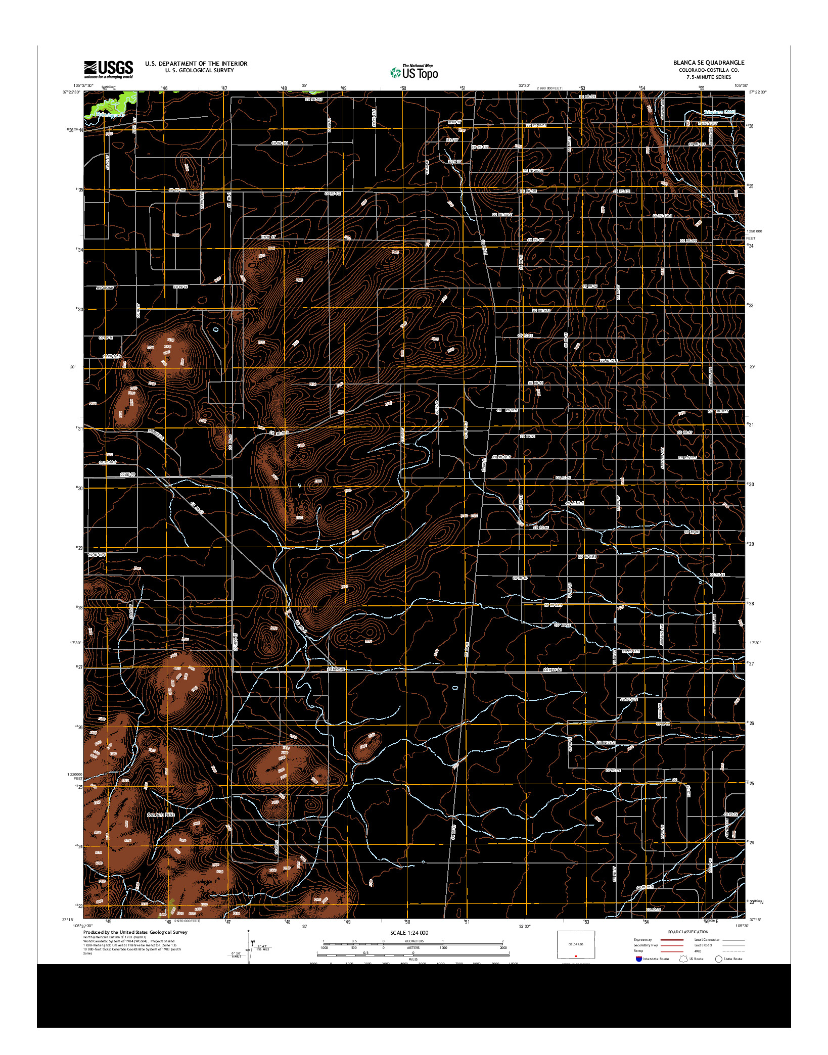 USGS US TOPO 7.5-MINUTE MAP FOR BLANCA SE, CO 2013