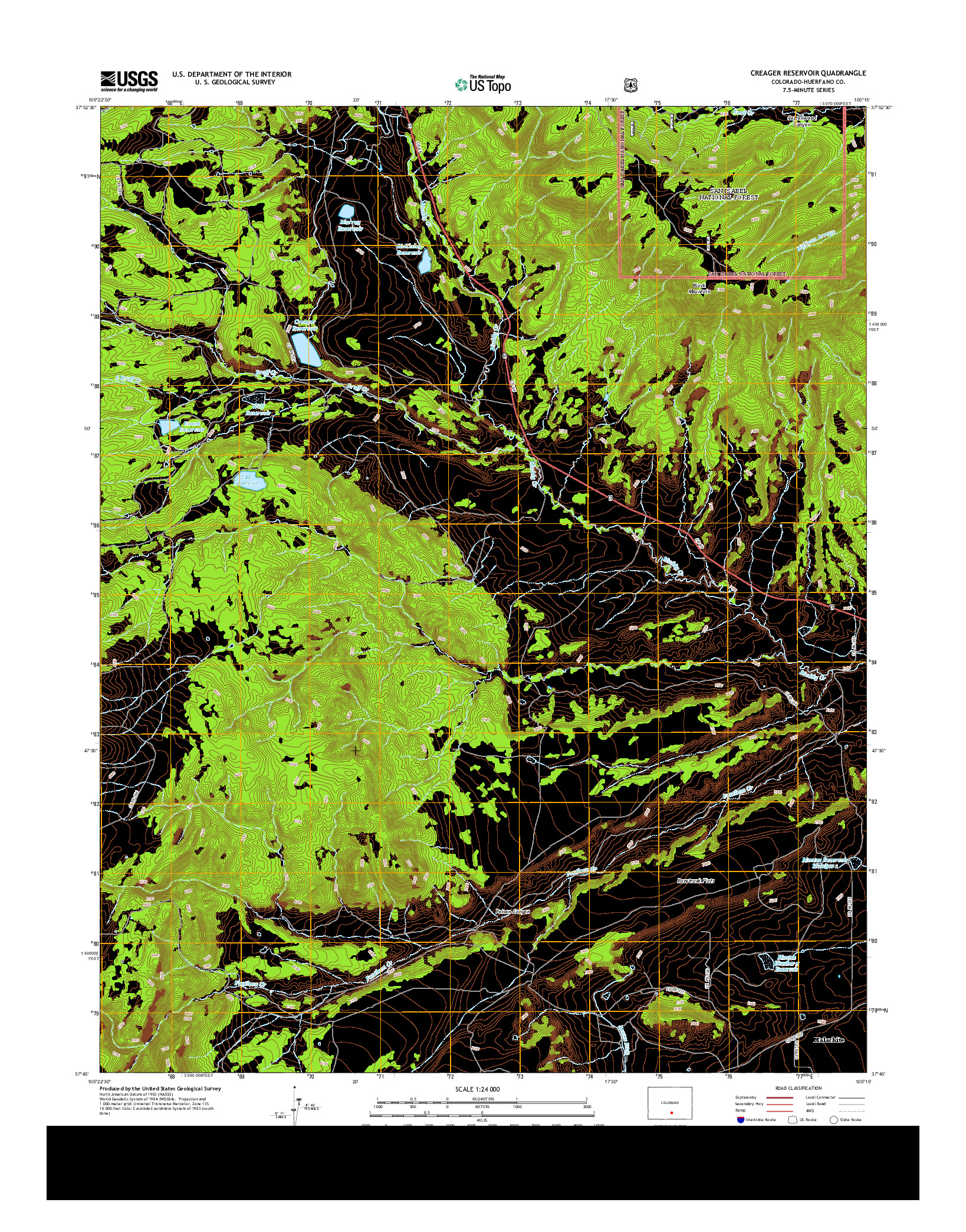 USGS US TOPO 7.5-MINUTE MAP FOR CREAGER RESERVOIR, CO 2013