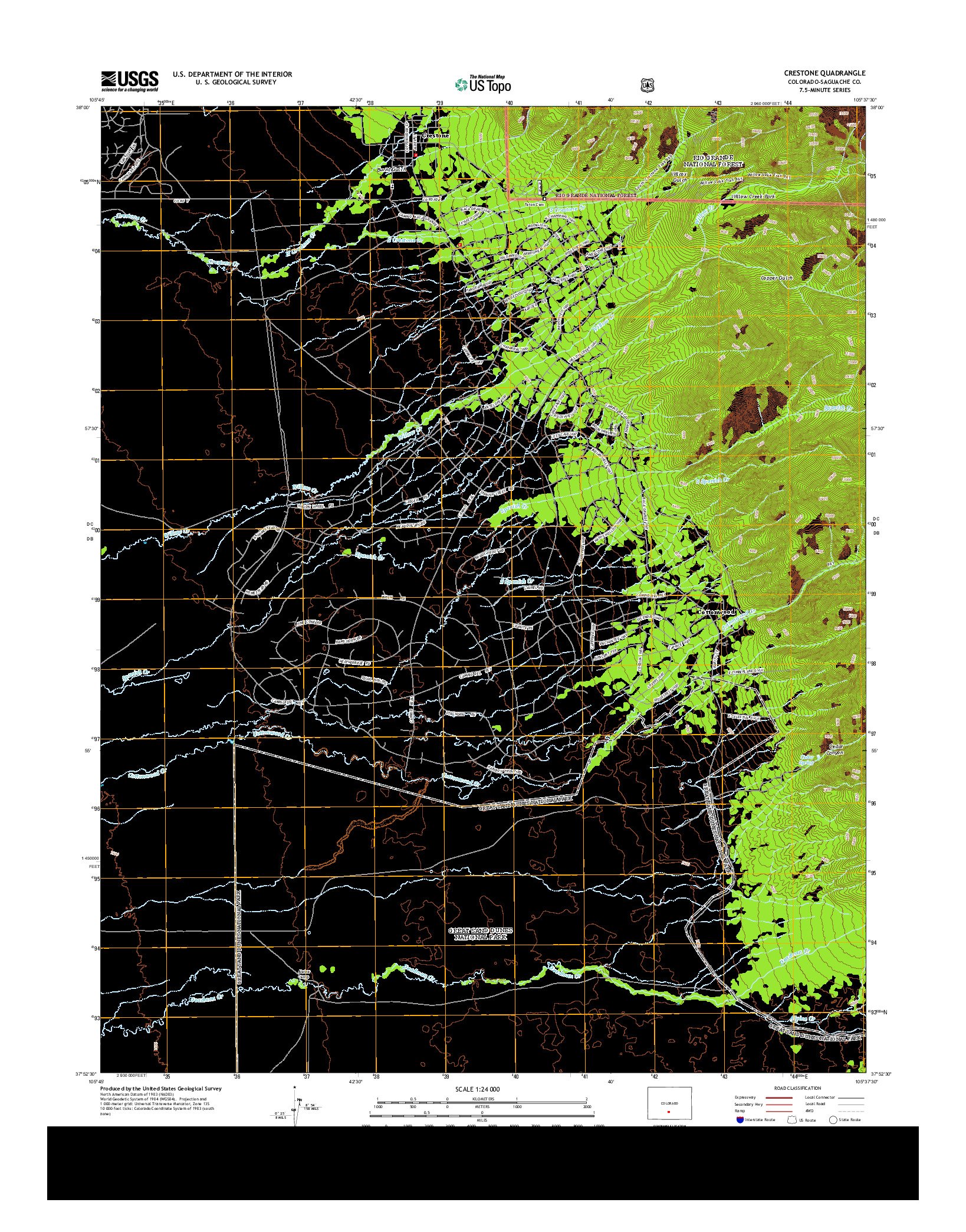 USGS US TOPO 7.5-MINUTE MAP FOR CRESTONE, CO 2013