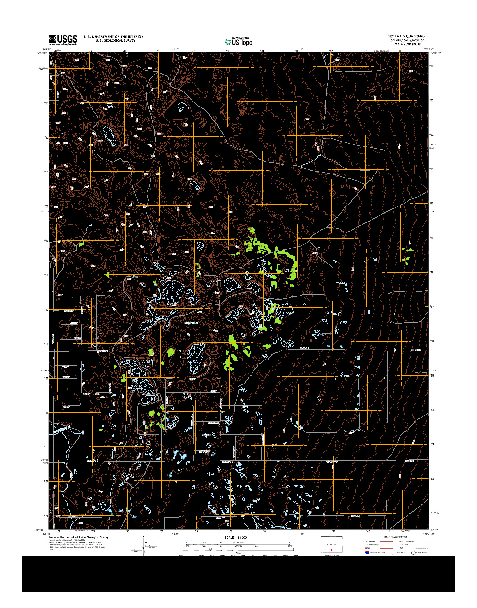 USGS US TOPO 7.5-MINUTE MAP FOR DRY LAKES, CO 2013