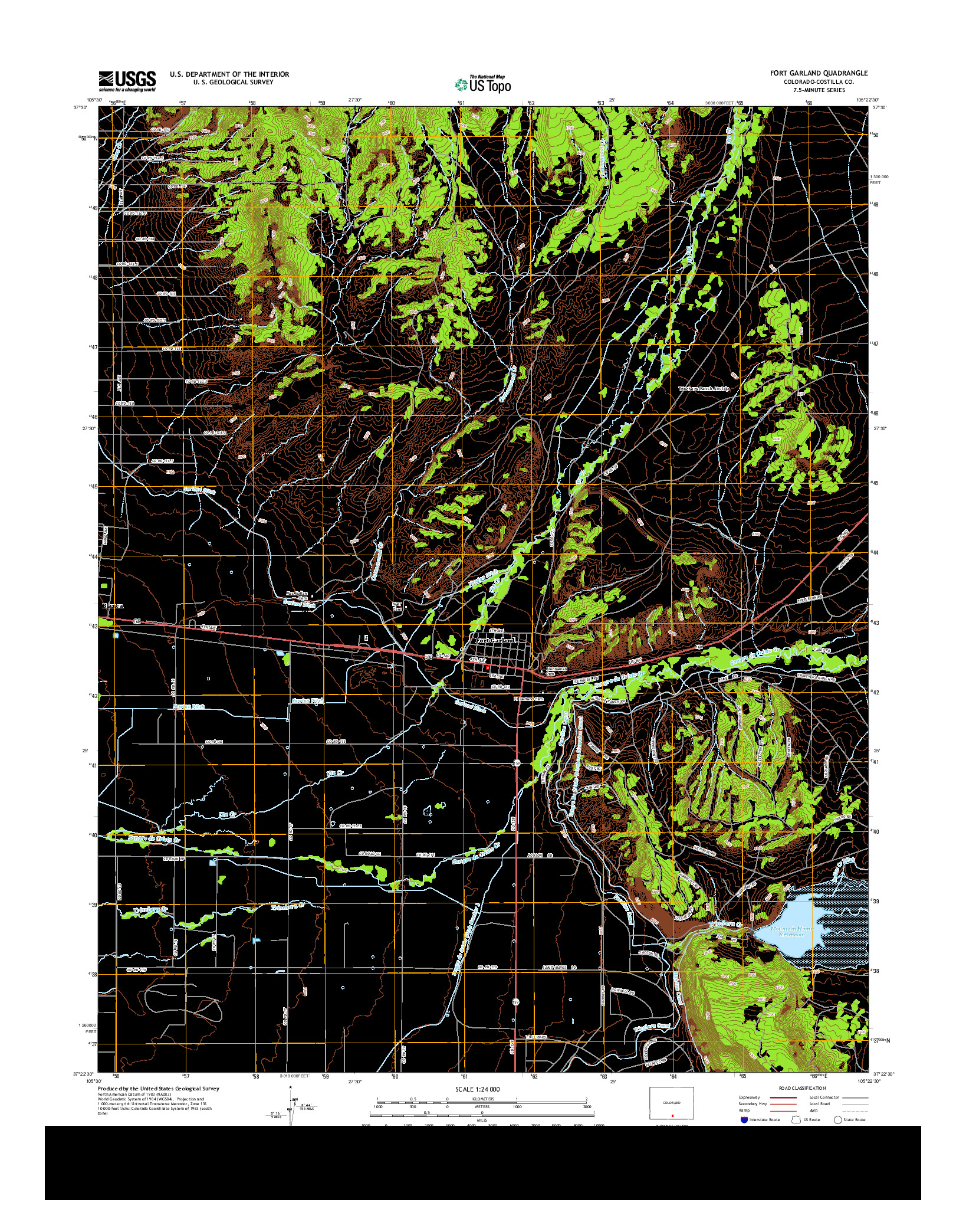 USGS US TOPO 7.5-MINUTE MAP FOR FORT GARLAND, CO 2013