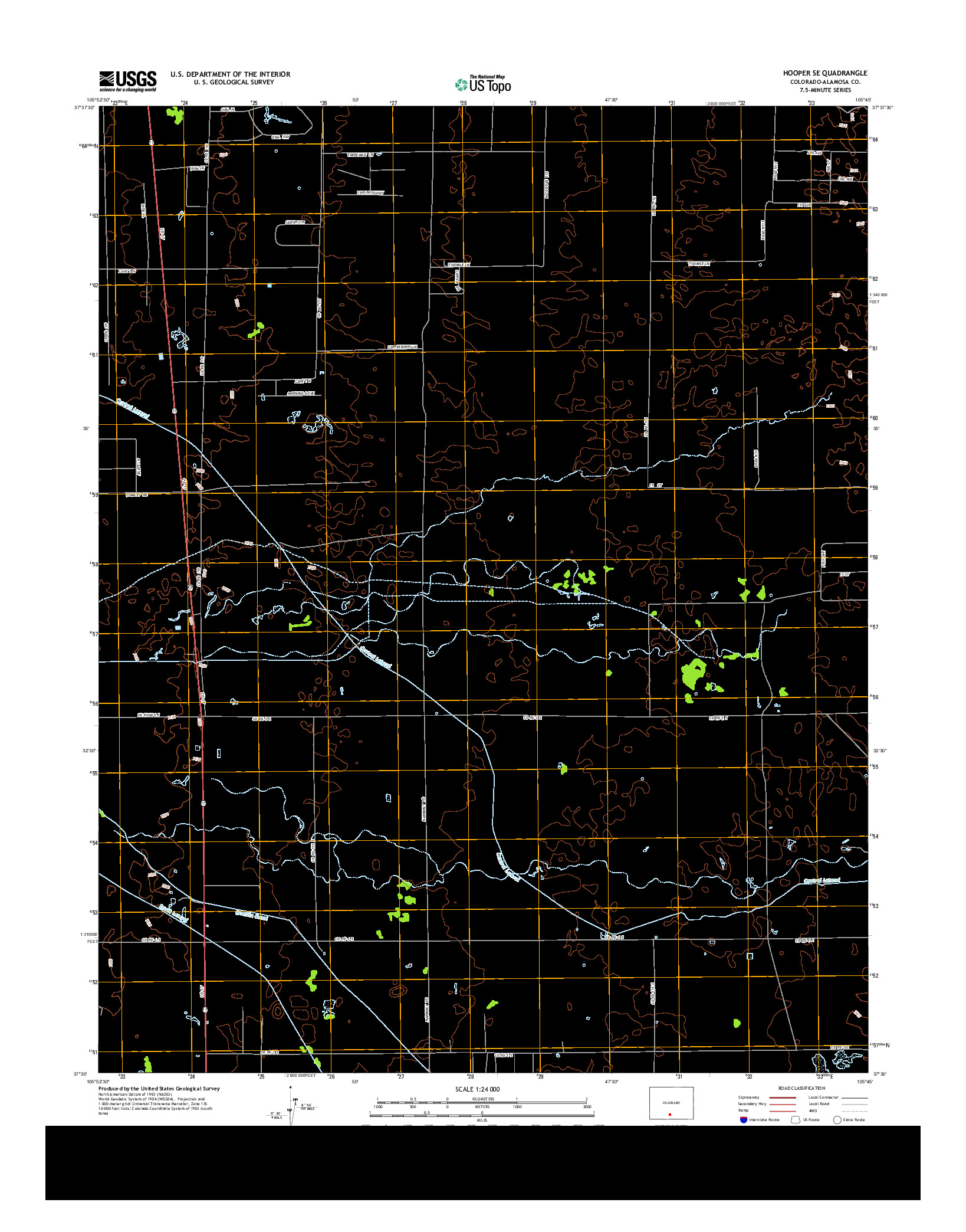 USGS US TOPO 7.5-MINUTE MAP FOR HOOPER SE, CO 2013