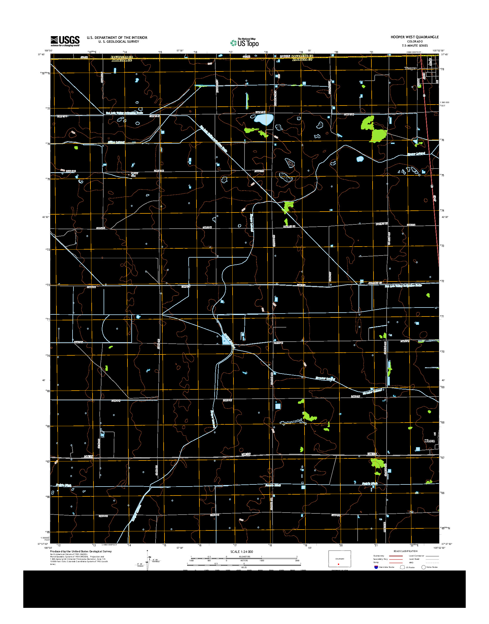 USGS US TOPO 7.5-MINUTE MAP FOR HOOPER WEST, CO 2013