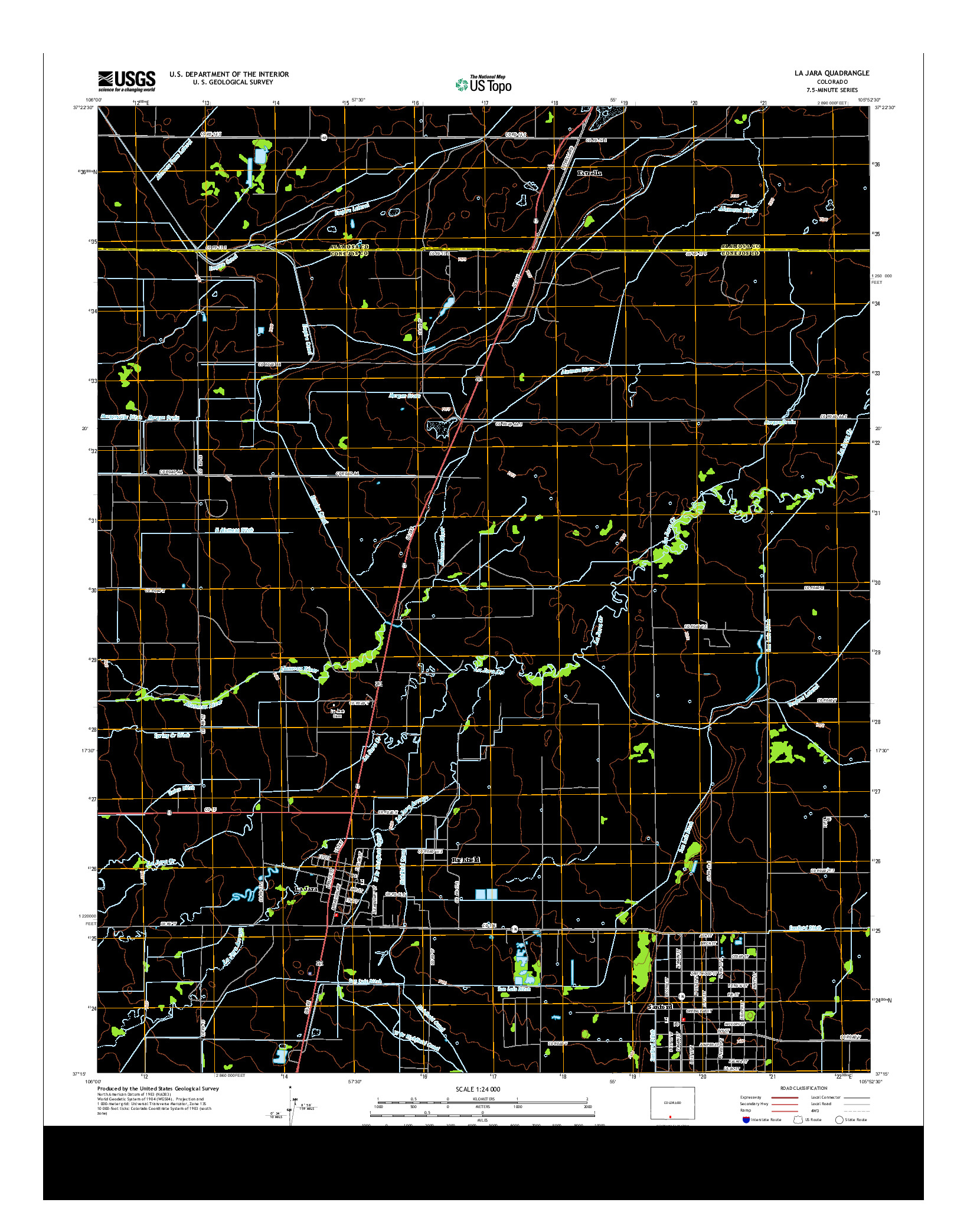 USGS US TOPO 7.5-MINUTE MAP FOR LA JARA, CO 2013