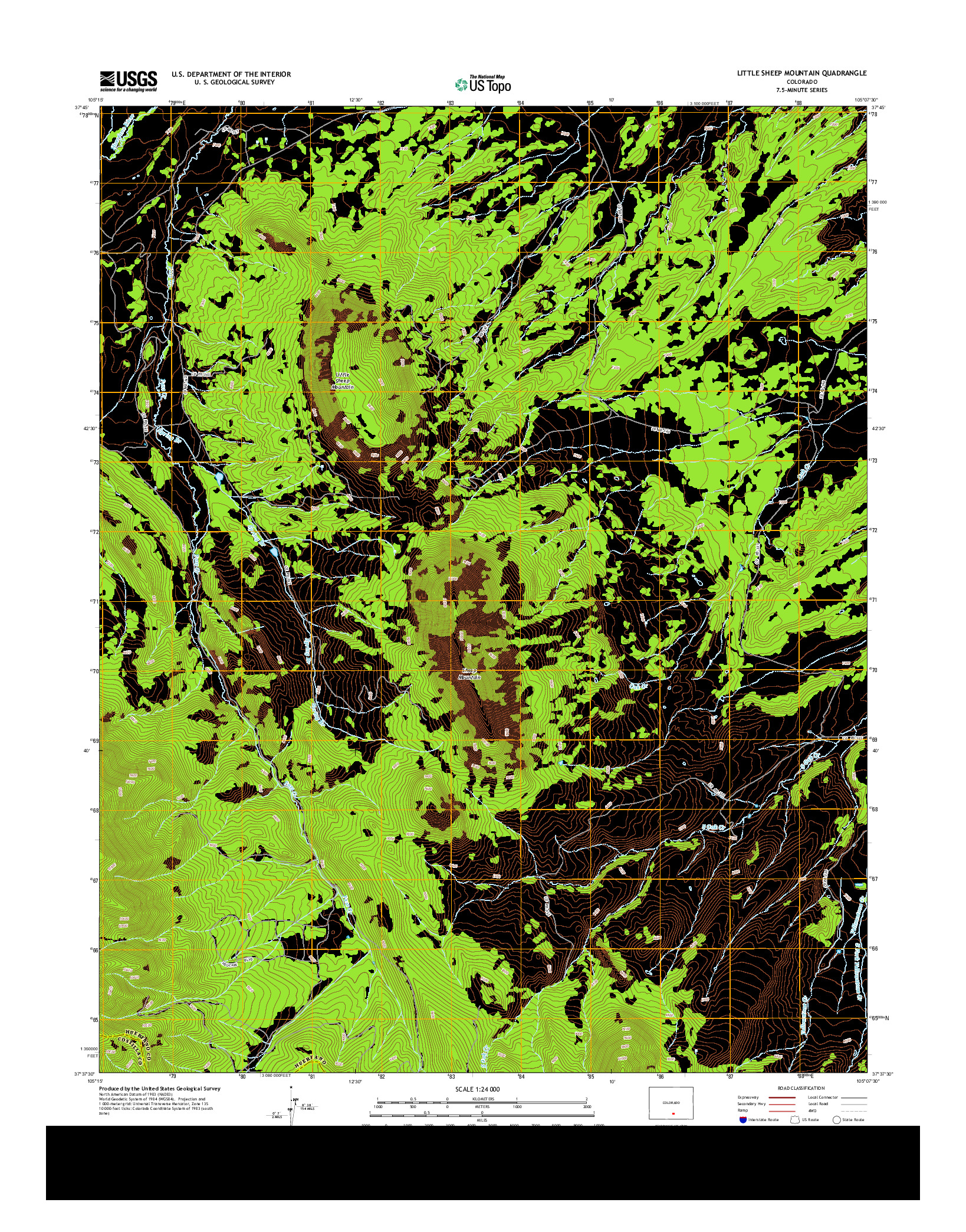 USGS US TOPO 7.5-MINUTE MAP FOR LITTLE SHEEP MOUNTAIN, CO 2013