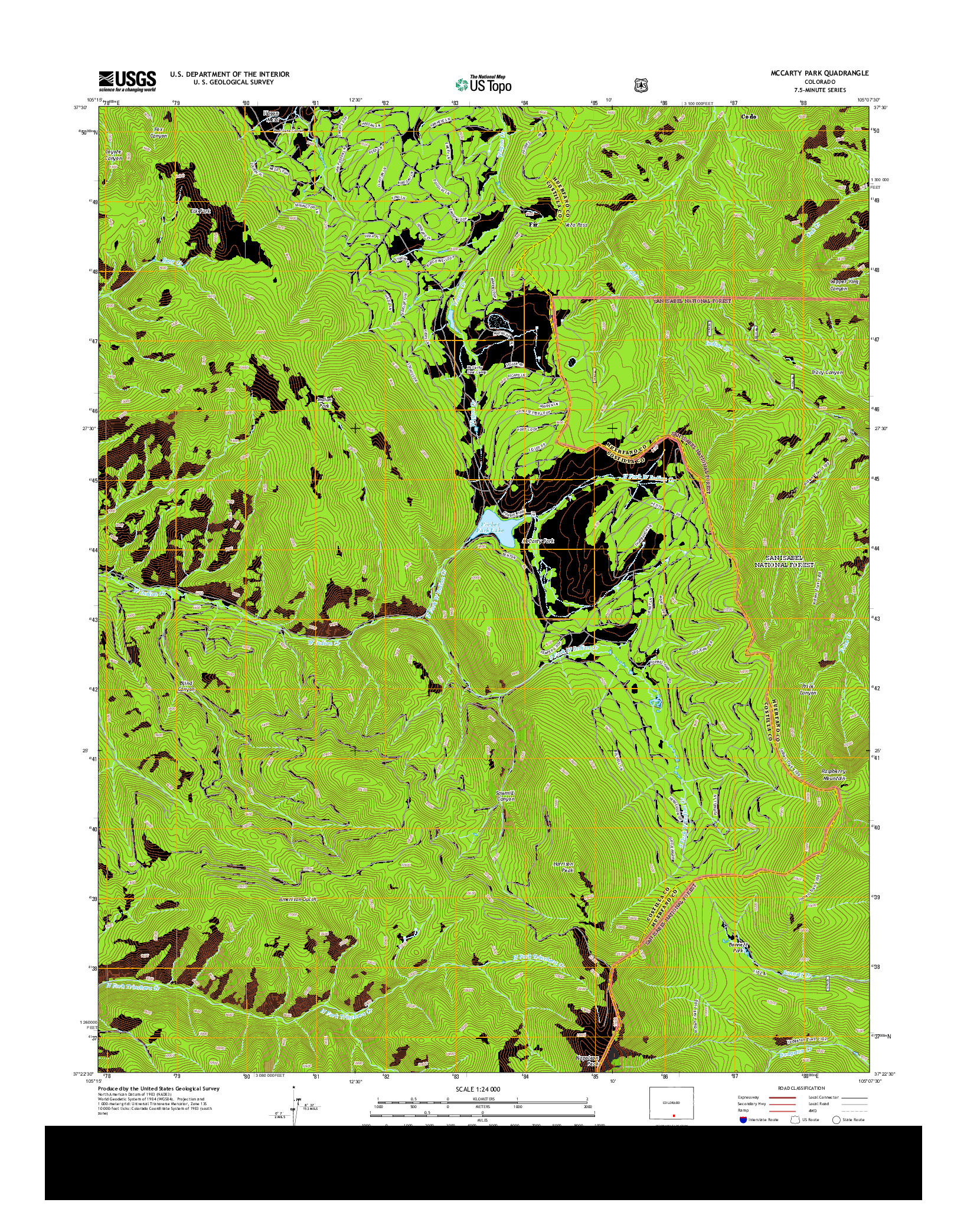 USGS US TOPO 7.5-MINUTE MAP FOR MCCARTY PARK, CO 2013