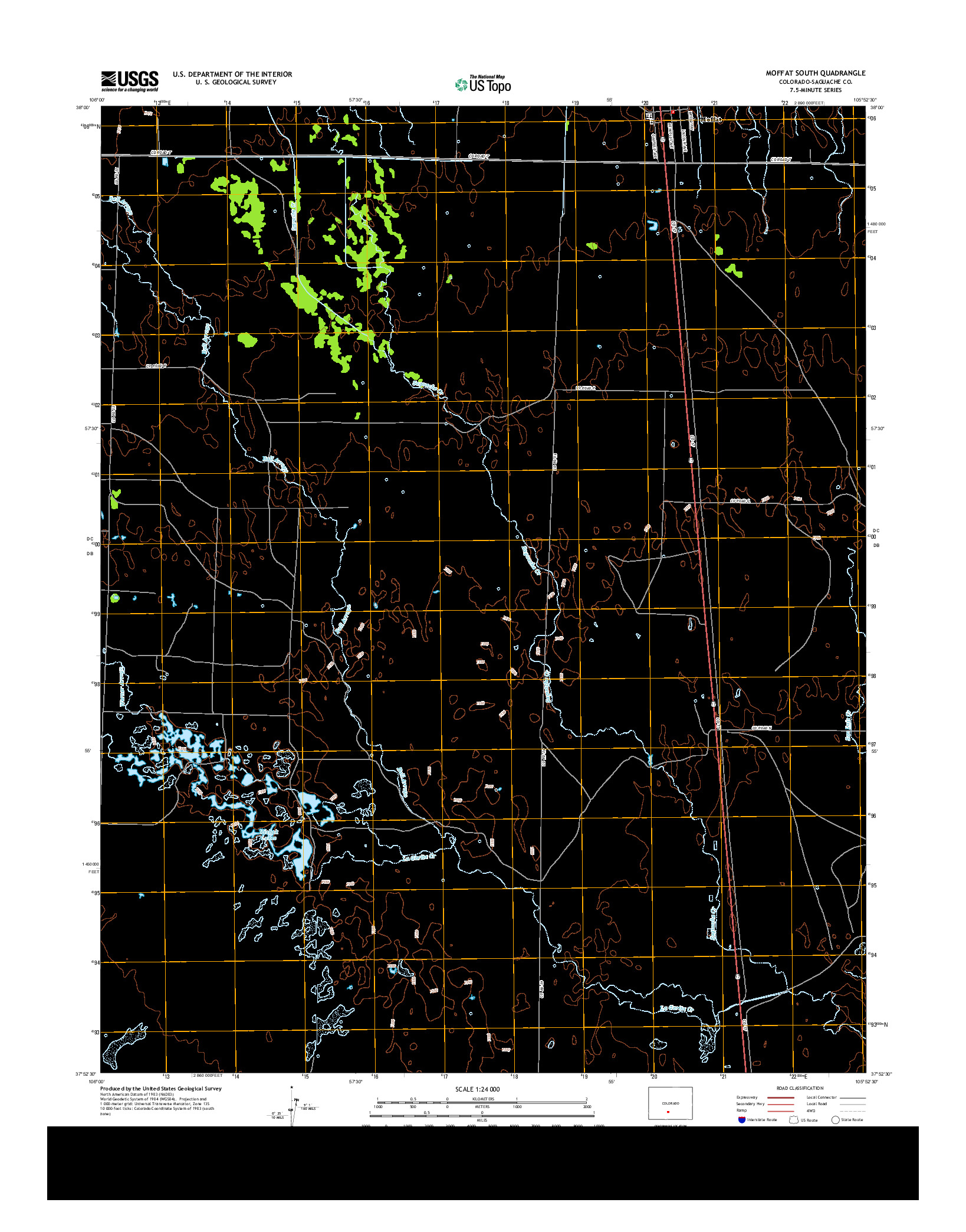 USGS US TOPO 7.5-MINUTE MAP FOR MOFFAT SOUTH, CO 2013