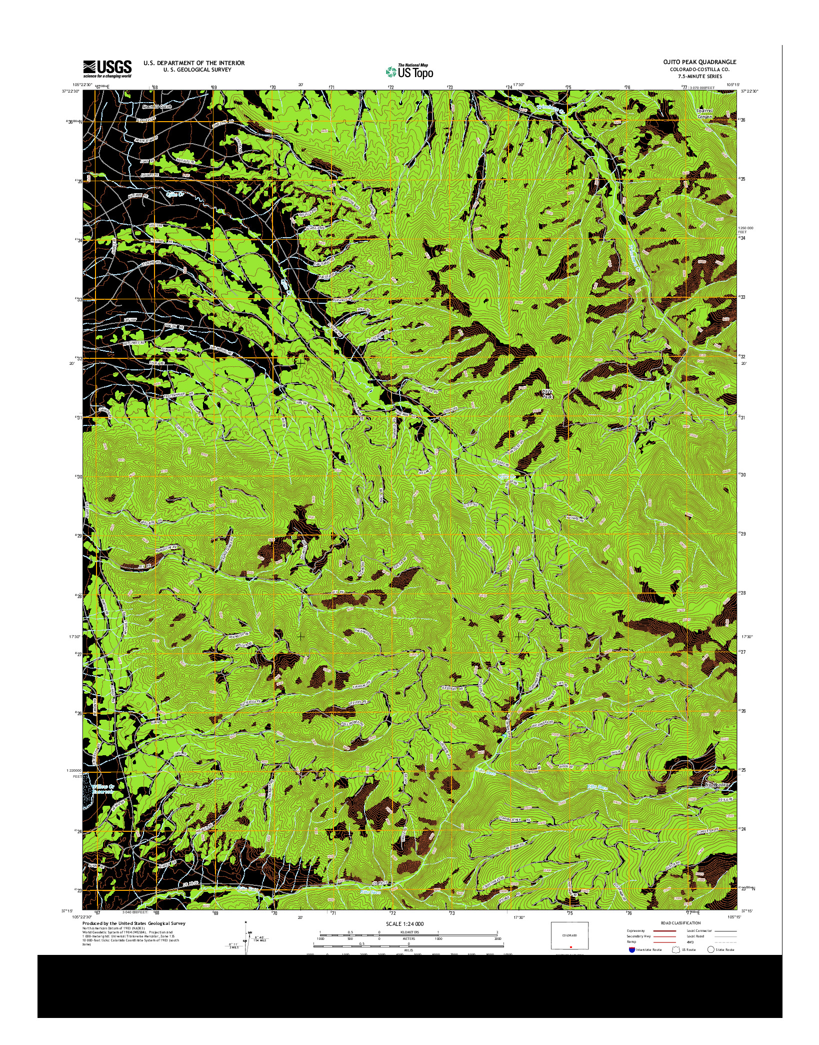 USGS US TOPO 7.5-MINUTE MAP FOR OJITO PEAK, CO 2013