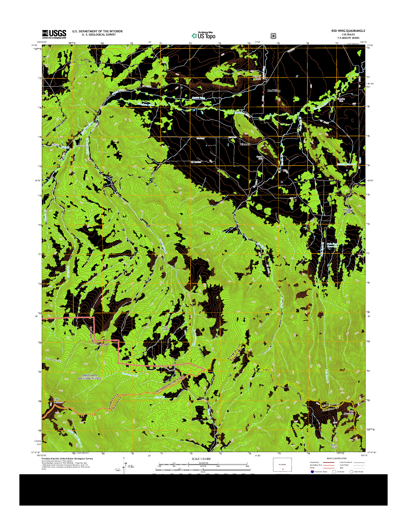 USGS US TOPO 7.5-MINUTE MAP FOR RED WING, CO 2013