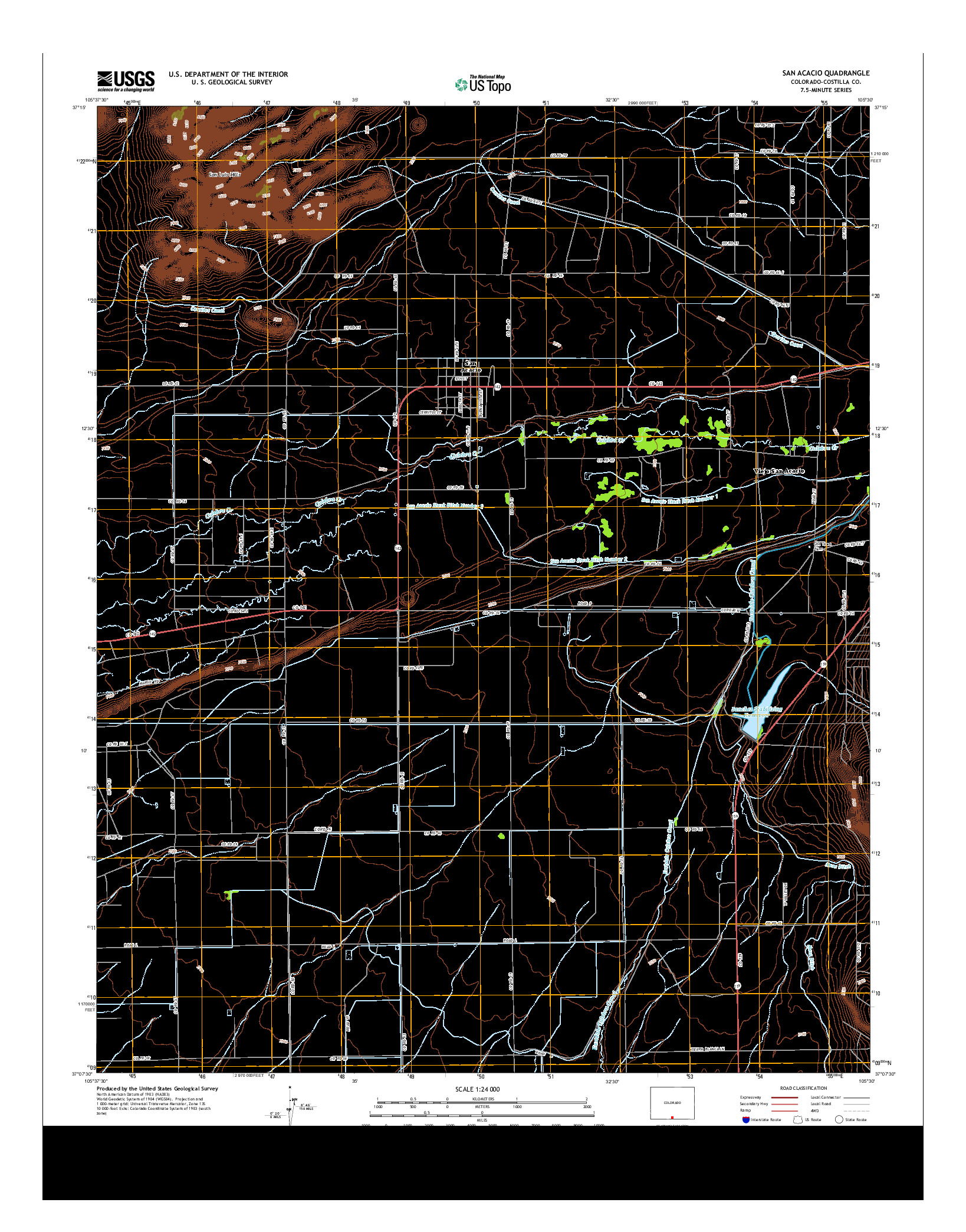 USGS US TOPO 7.5-MINUTE MAP FOR SAN ACACIO, CO 2013