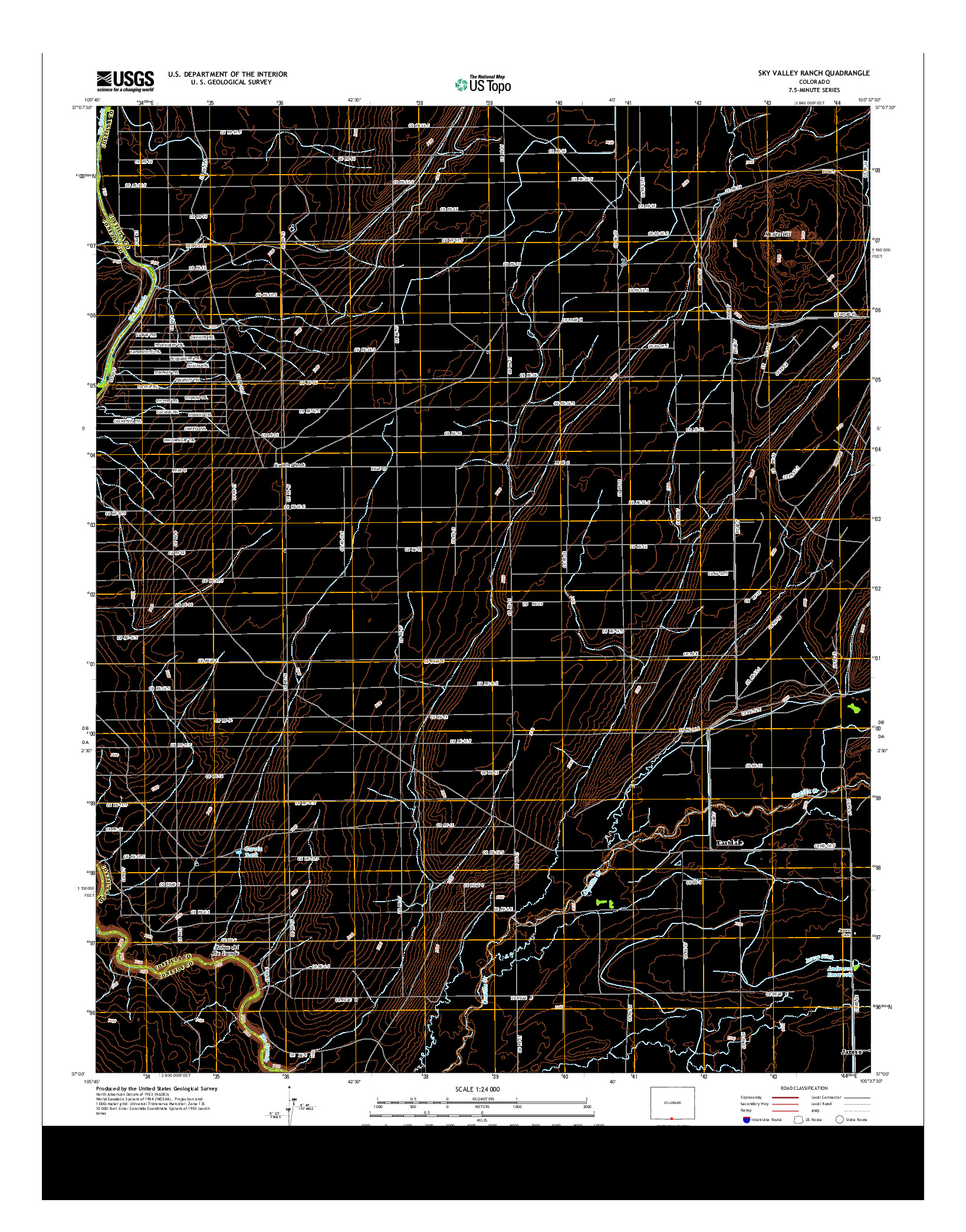 USGS US TOPO 7.5-MINUTE MAP FOR SKY VALLEY RANCH, CO 2013